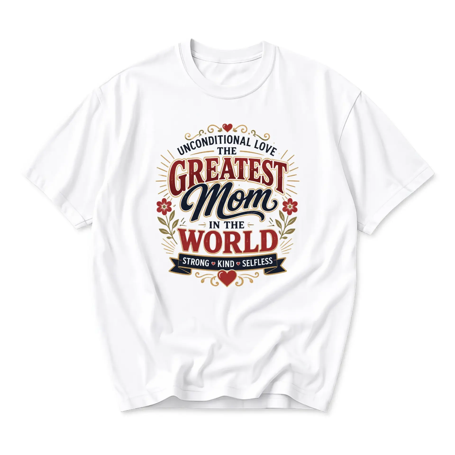 Graphic Tee the Greatest Mom in the World Casual Unisex Crew Neck T-Shirt Soft Cotton Blend Apparel for Everyday Wear