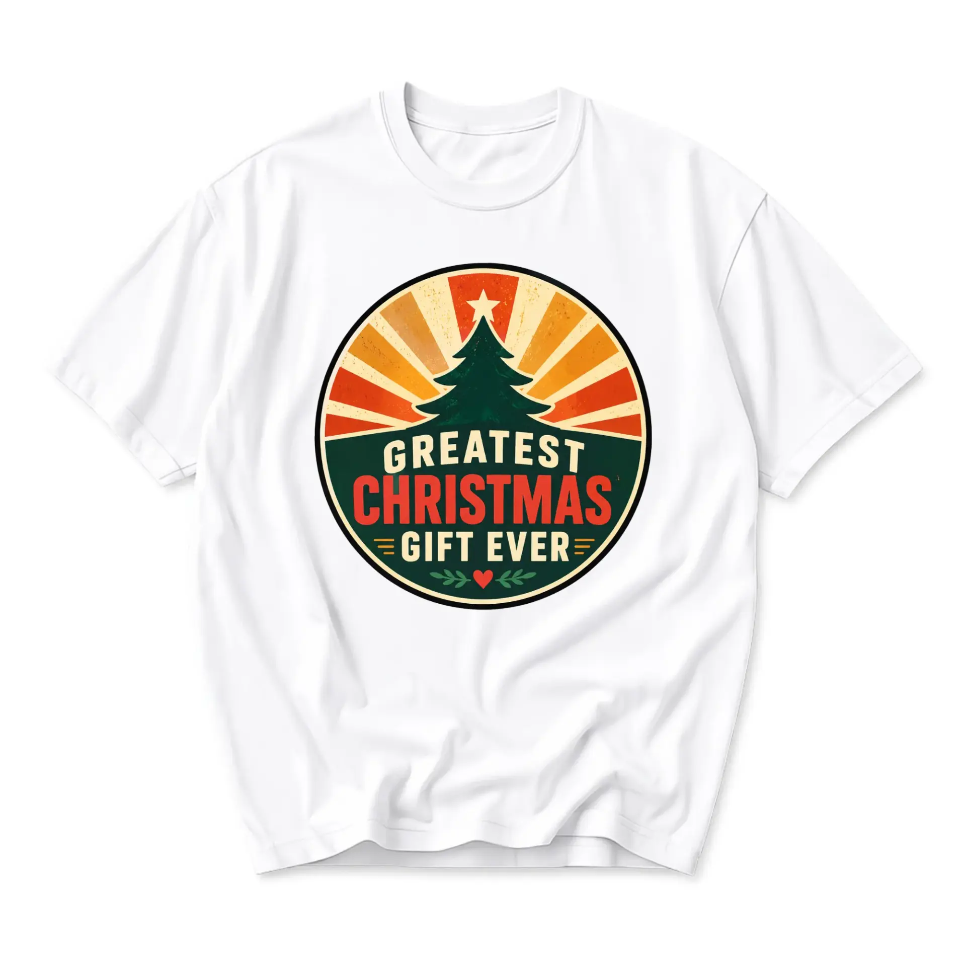 Funny Shirt Greatest Christmas Gift Ever Retro Holiday Season Graphic Tee Unisex Crew Neck Casual Cotton Blend T-Shirt