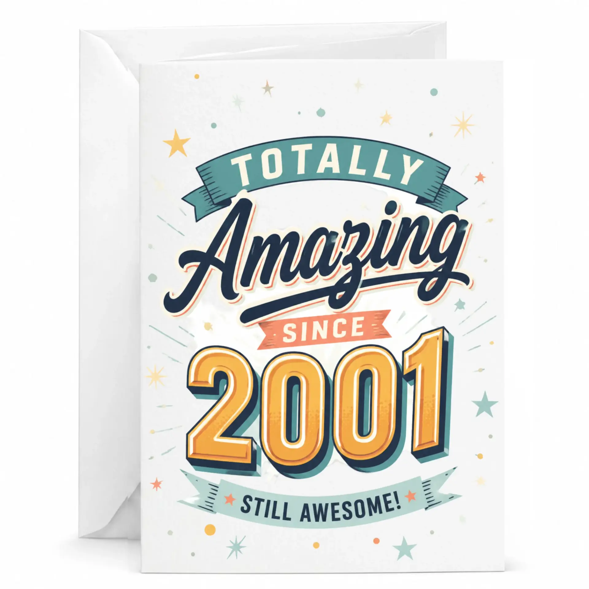 Birthday Card Totally Amazing Since 2001 Funny Retro Greeting Card for Friends and Family Members Milestone Celebration