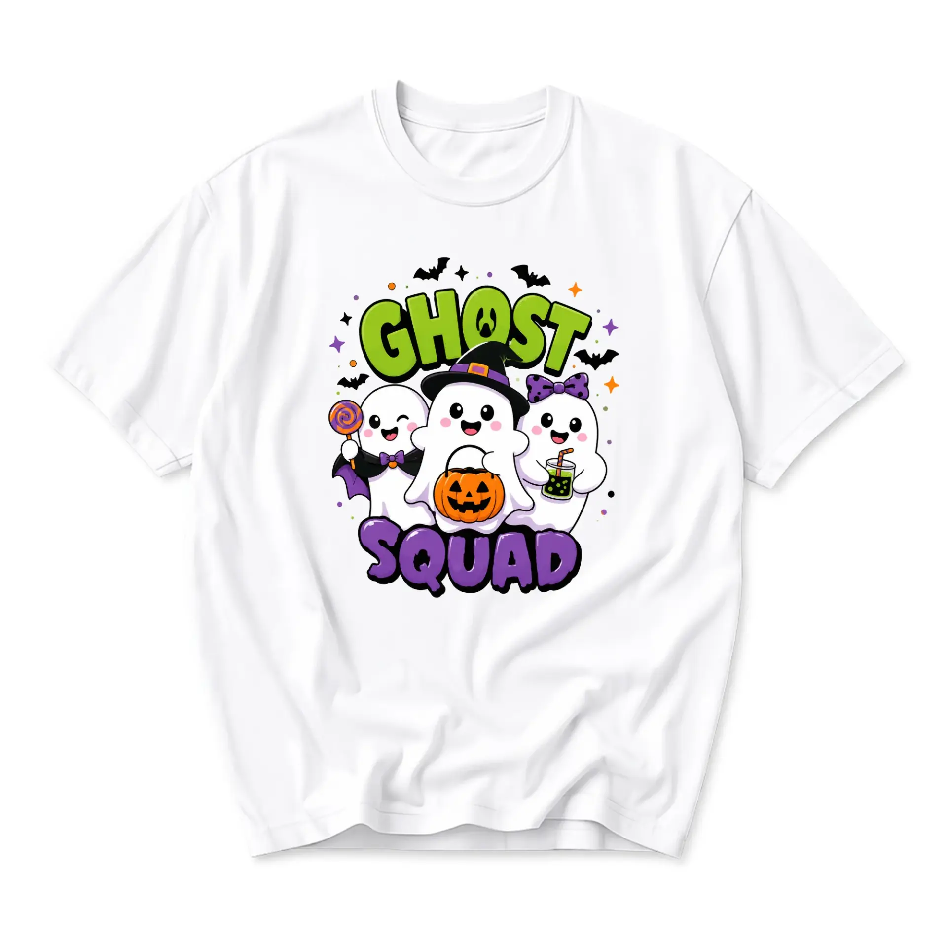 Funny Shirt Ghost Squad Halloween Graphic Tee Unisex Casual Apparel for Festive Seasonal Outfits and Everyday Comfort