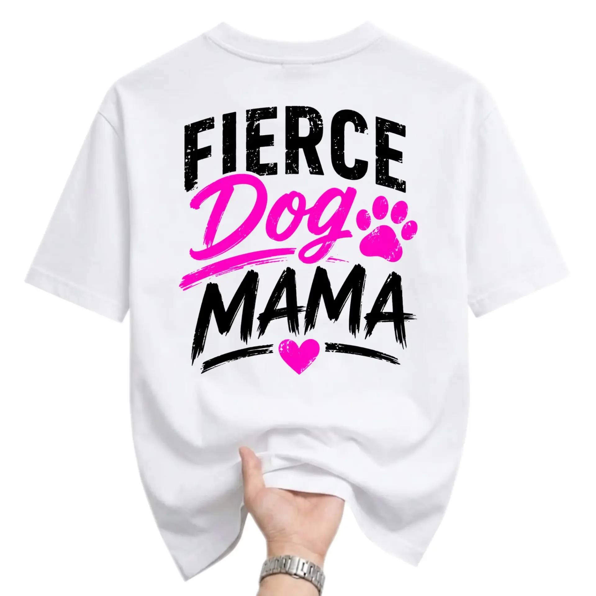 Graphic Tee Dog Mama Print Casual Crew Neck Unisex Short Sleeve Shirt for