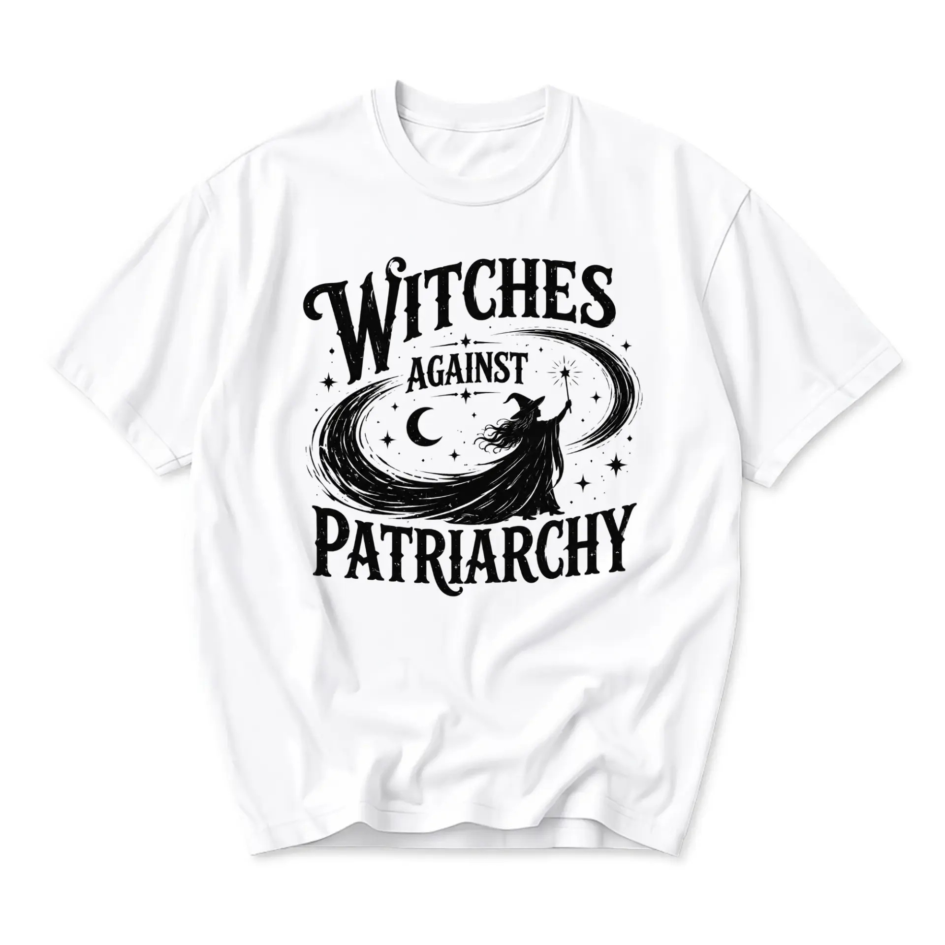Graphic Tee Witches Against Patriarchy Unisex Crew Neck T-Shirt for Casual Wear and Everyday Self-Expression Style