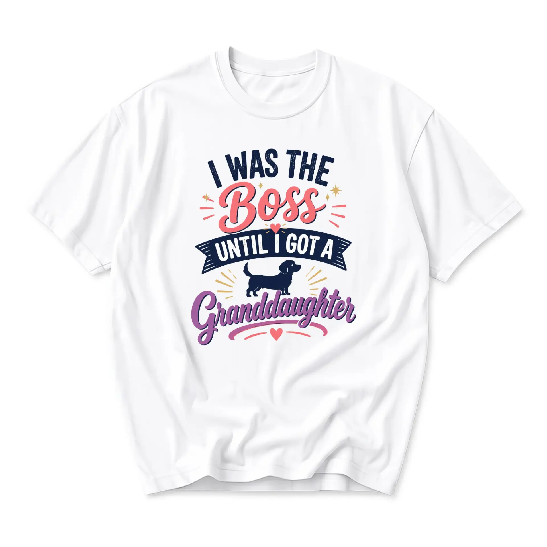 Funny Shirt I Was the Until Granddaughter Dachshund Graphic Tee Unisex Crew