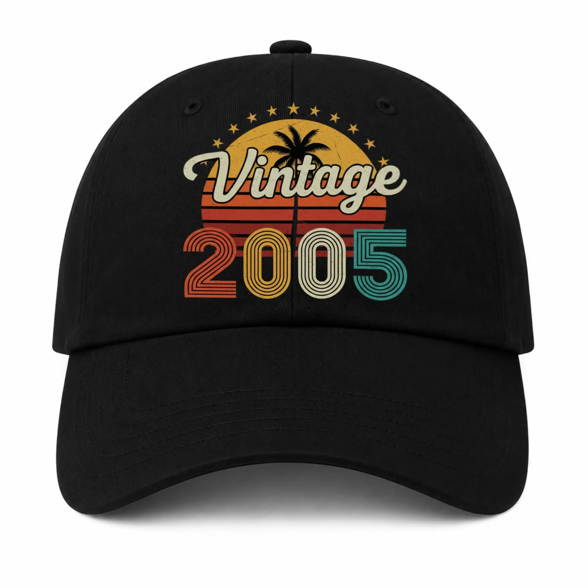 Baseball Cap Vintage Sunset Tropical Palm Tree Retro Beach Design