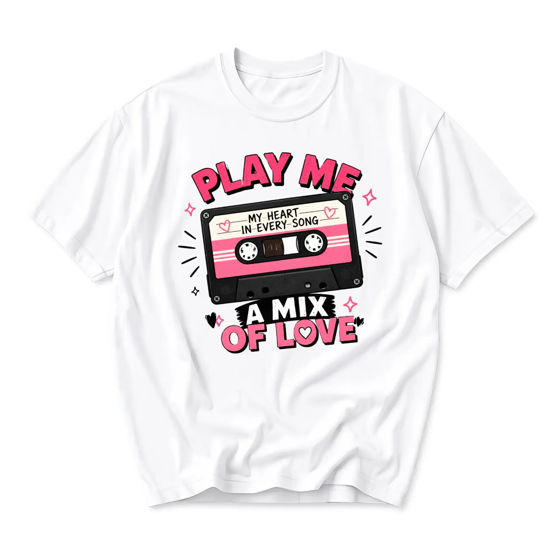Graphic Tee Retro Cassette Tape Design Music Lover Unisex Crew Neck Cotton Blend Soft Everyday Casual Wear Shirt Top
