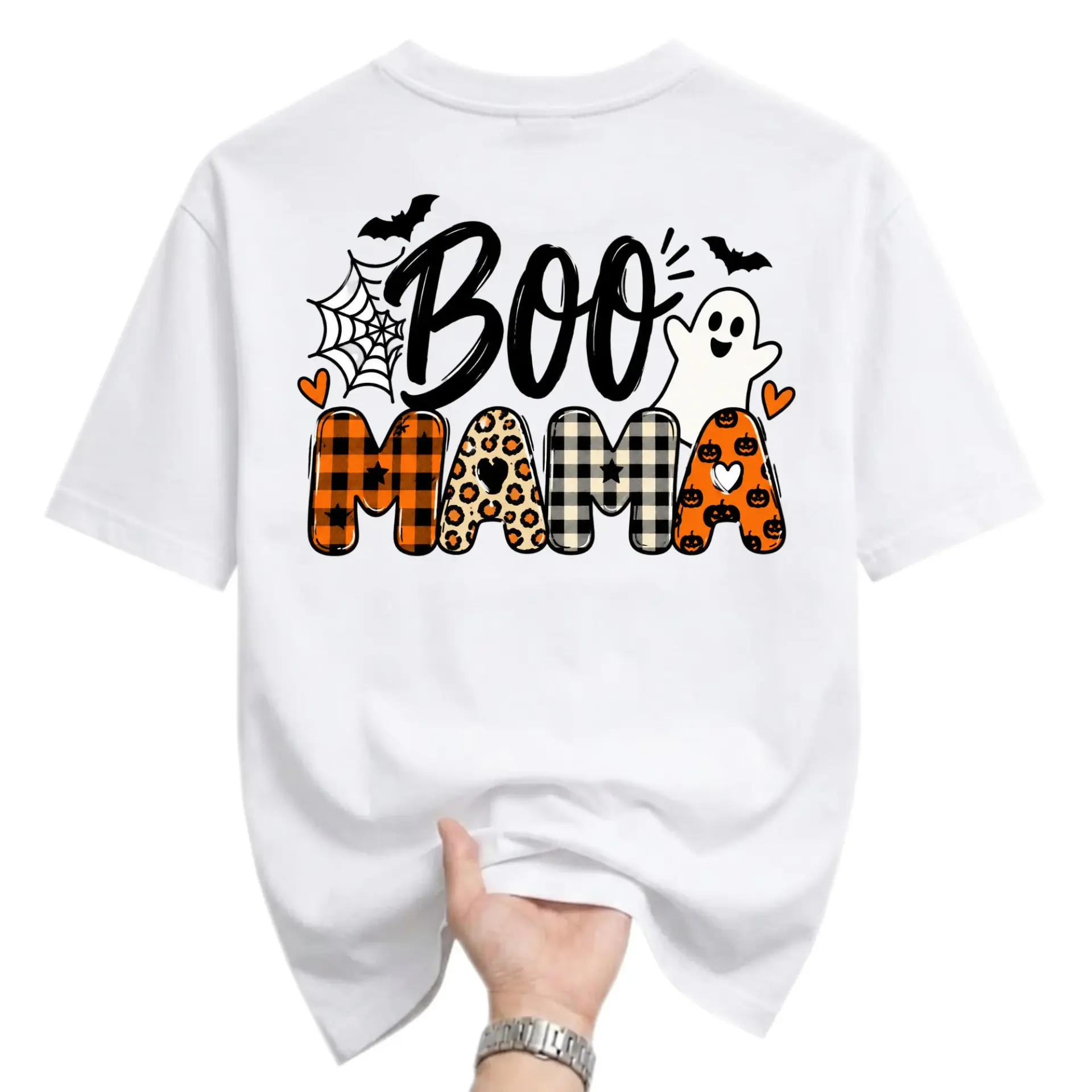 Funny Shirt Boo Mama Graphic Tee Seasonal Halloween Apparel for Fall Holidays Festive Unisex Crew Neck Casual Outfit