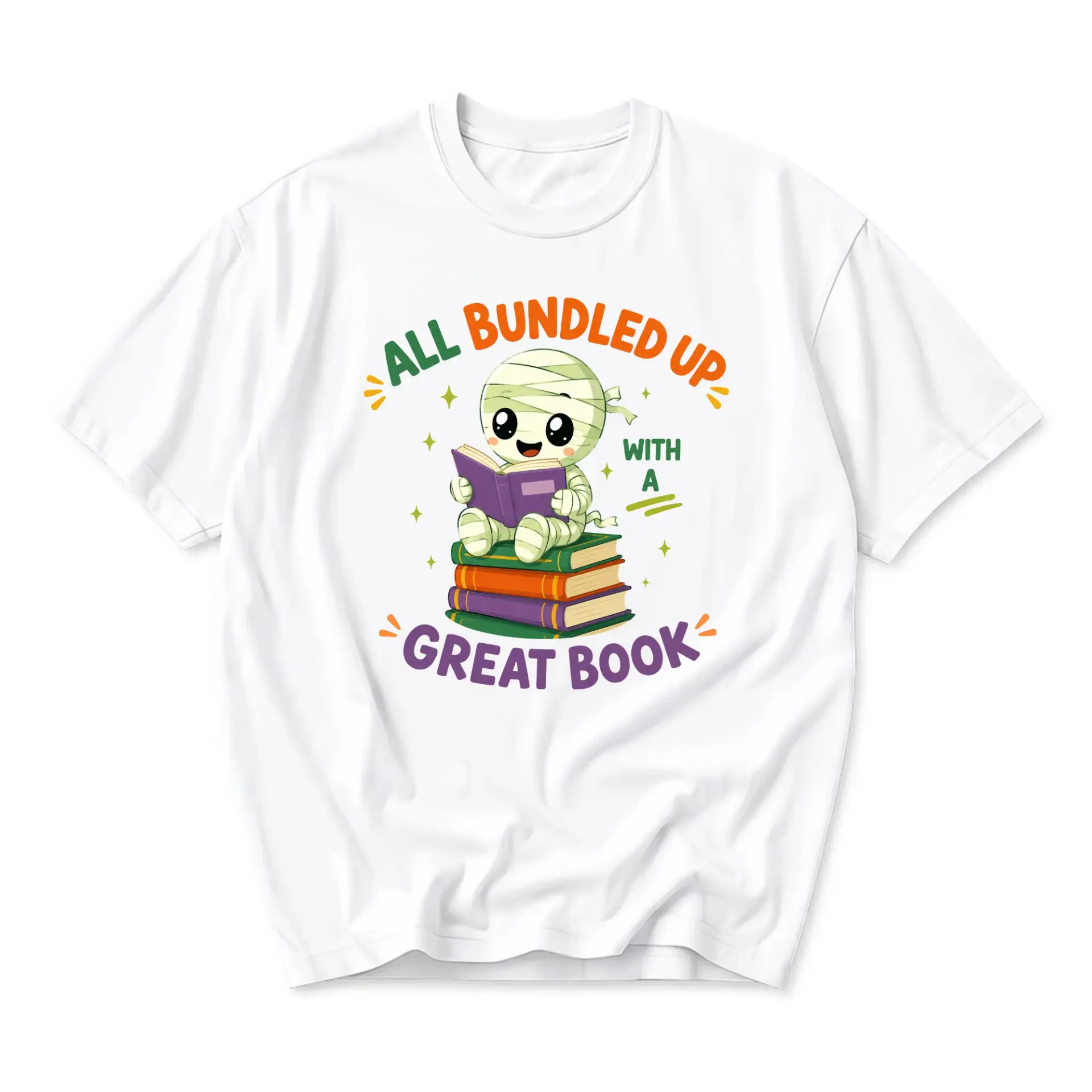 Graphic Tee Mummy Reading Books Unisex Crew Neck Shirt Casual Apparel for Readers and Book Lovers Everywhere