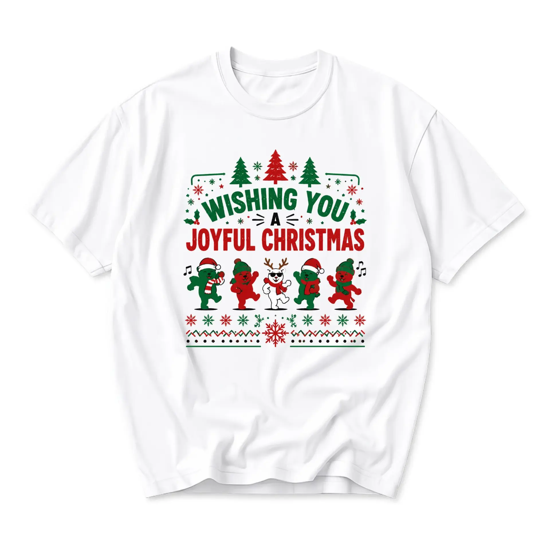 Graphic Tee Wishing You a Joyful Christmas Dancing Festive Holiday Unisex
