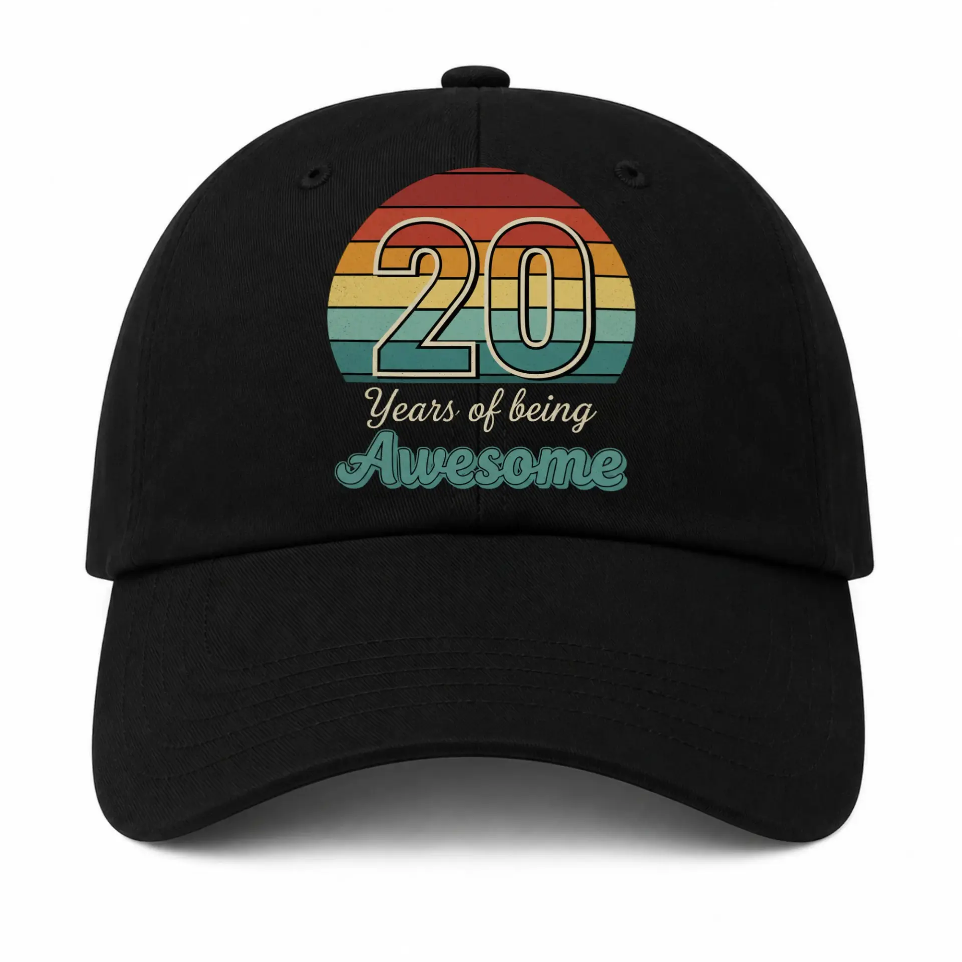 Vinyl Sticker Pack 20 Years of Being Awesome Retro Sunset Design Three Piece Adhesive Decal Set for Personal Decor