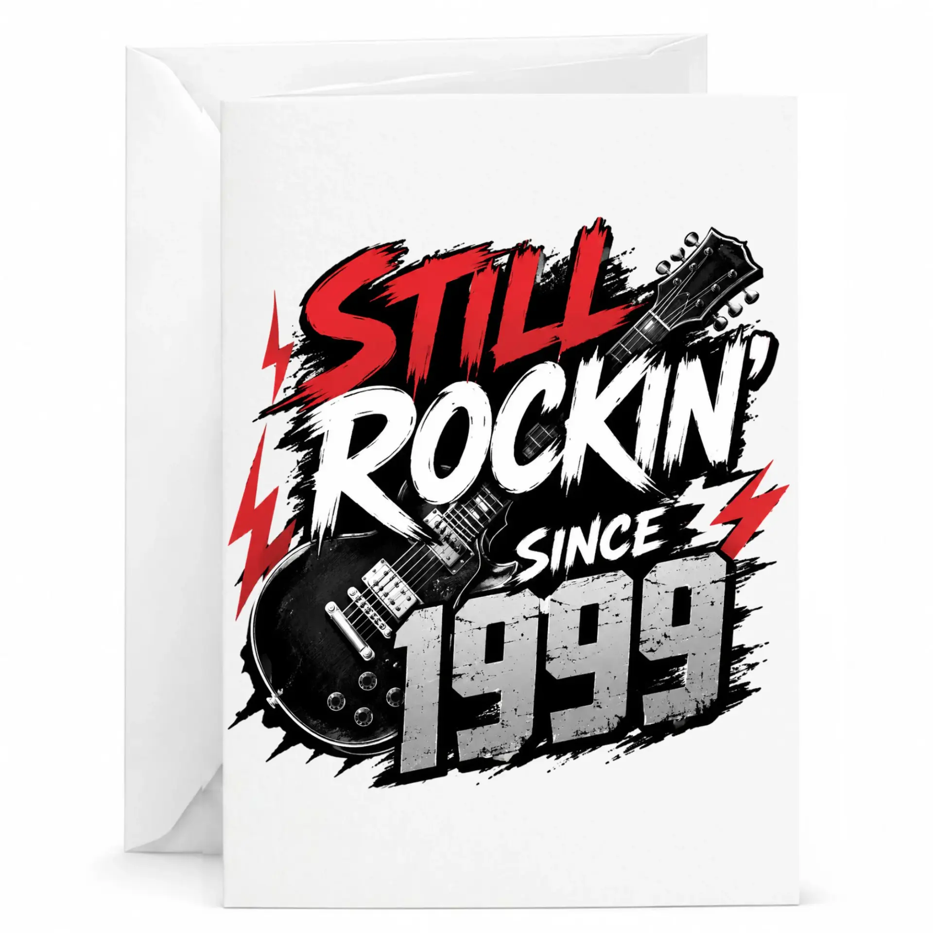 Birthday Greeting Card Still Rockin Since 1999 Electric Guitar Design for Milestone Birthday Celebrations 5x7 Inches