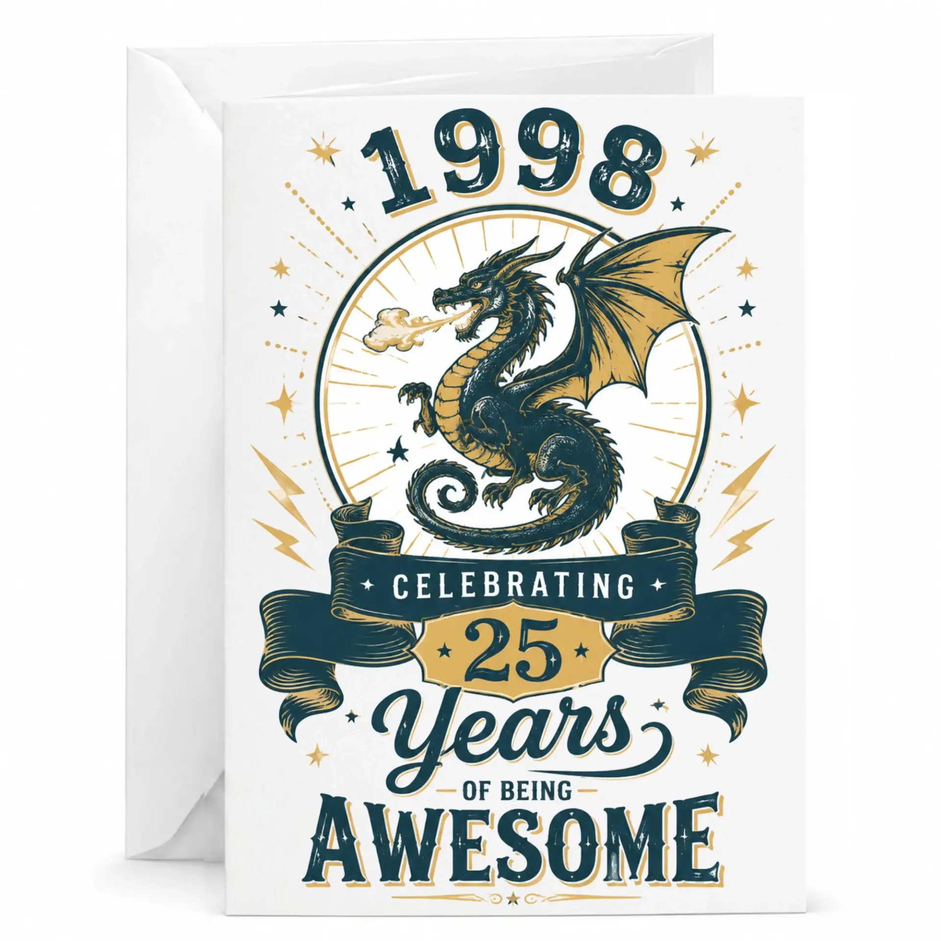 Birthday Card Celebrating 25 Years of Being Awesome Greeting Card for 25th Birthday Anniversary Milestone Gift