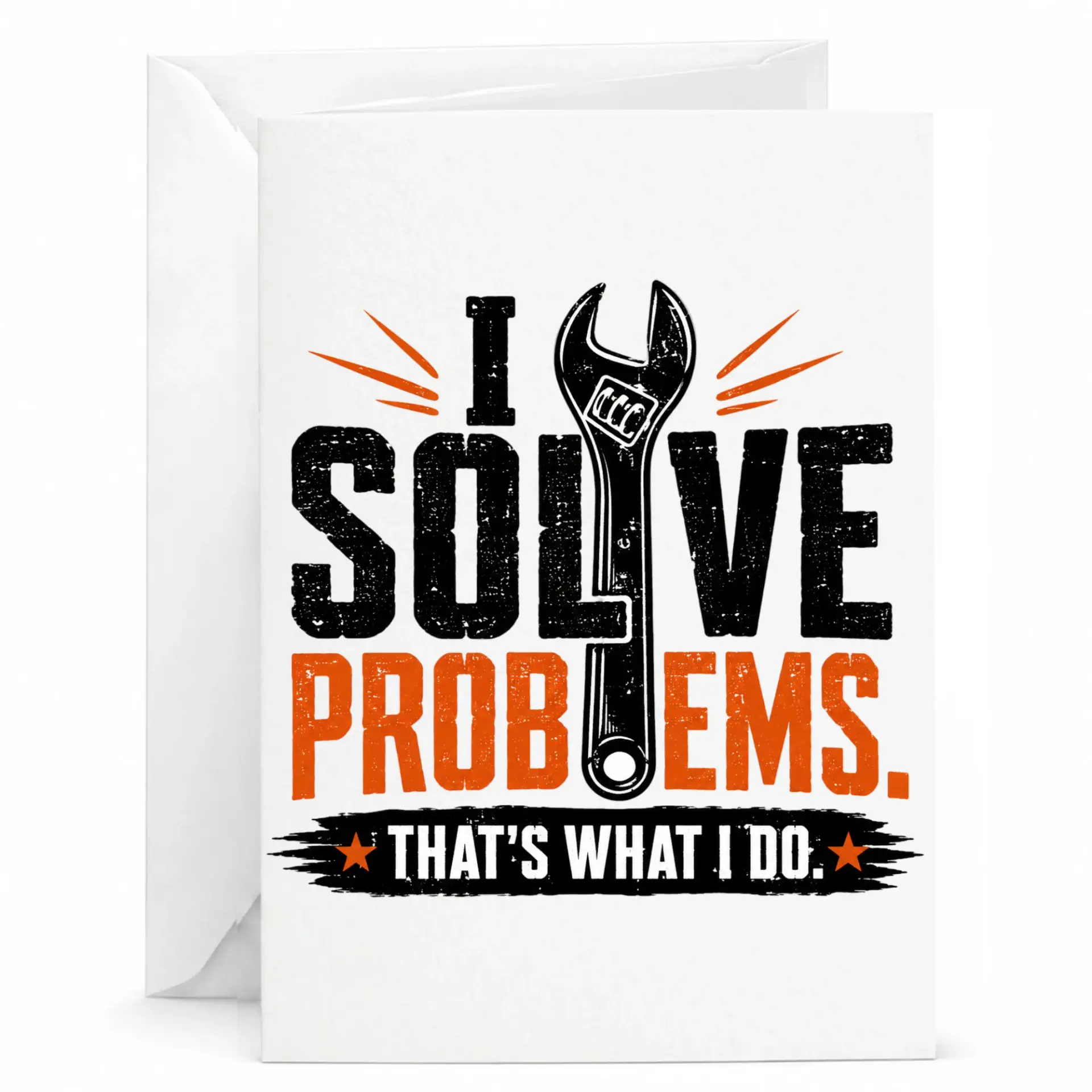 Funny Greeting Card I Problems That Is What I Do Handyman Mechanic Gift for Birthday Anniversary or