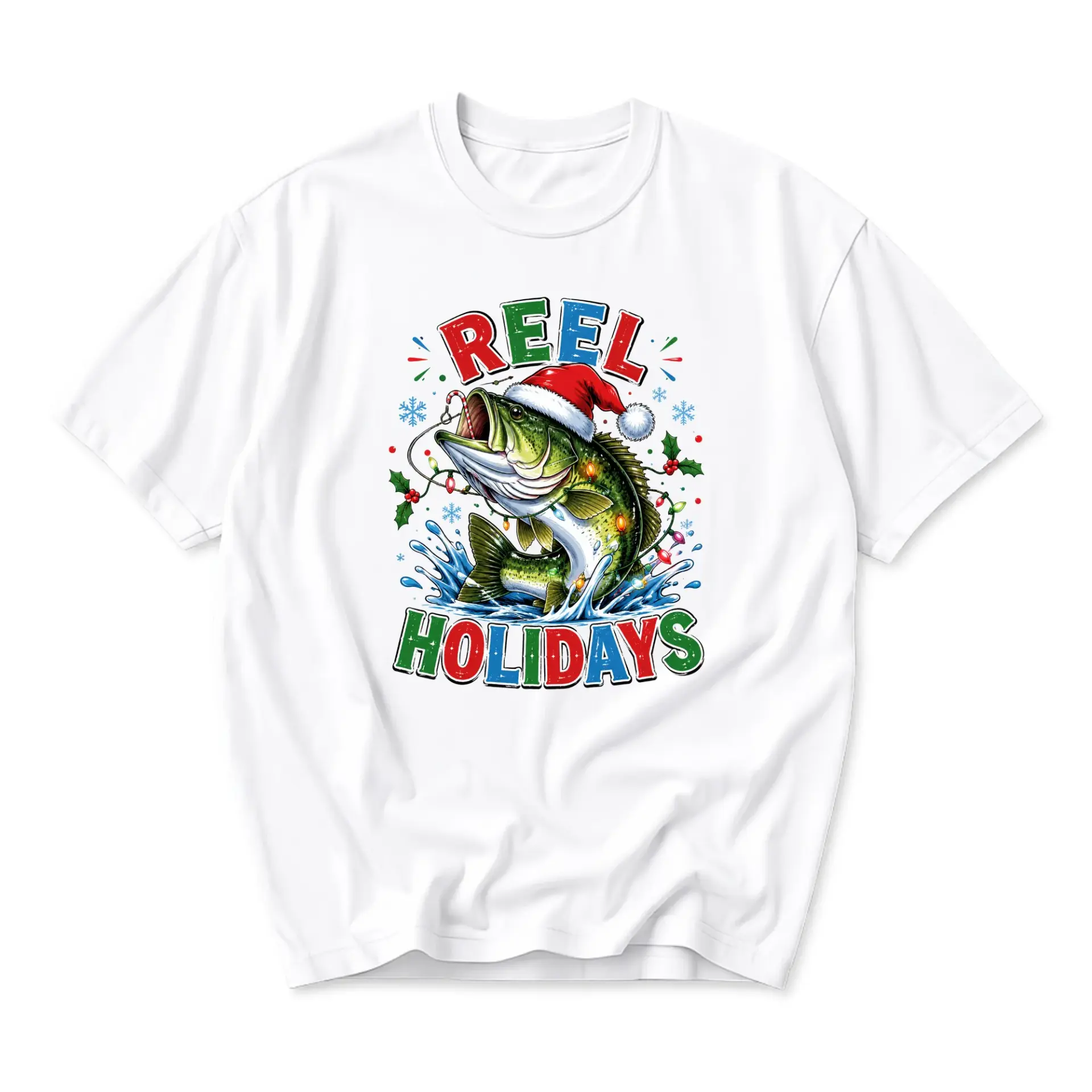 Funny Shirt Reel Holidays Fishing Graphic Tee Unisex Casual Short Sleeve
