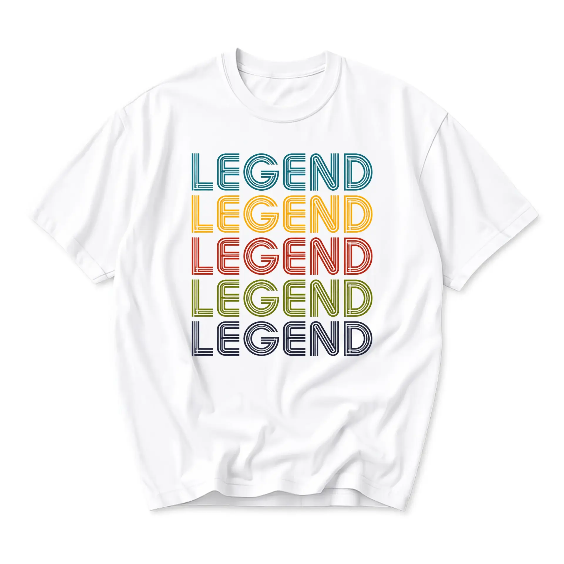 Graphic Tee Legend Retro Striped Text Design Unisex Crew Neck Short Sleeve Cotton Blend Casual Everyday Summer Shirt