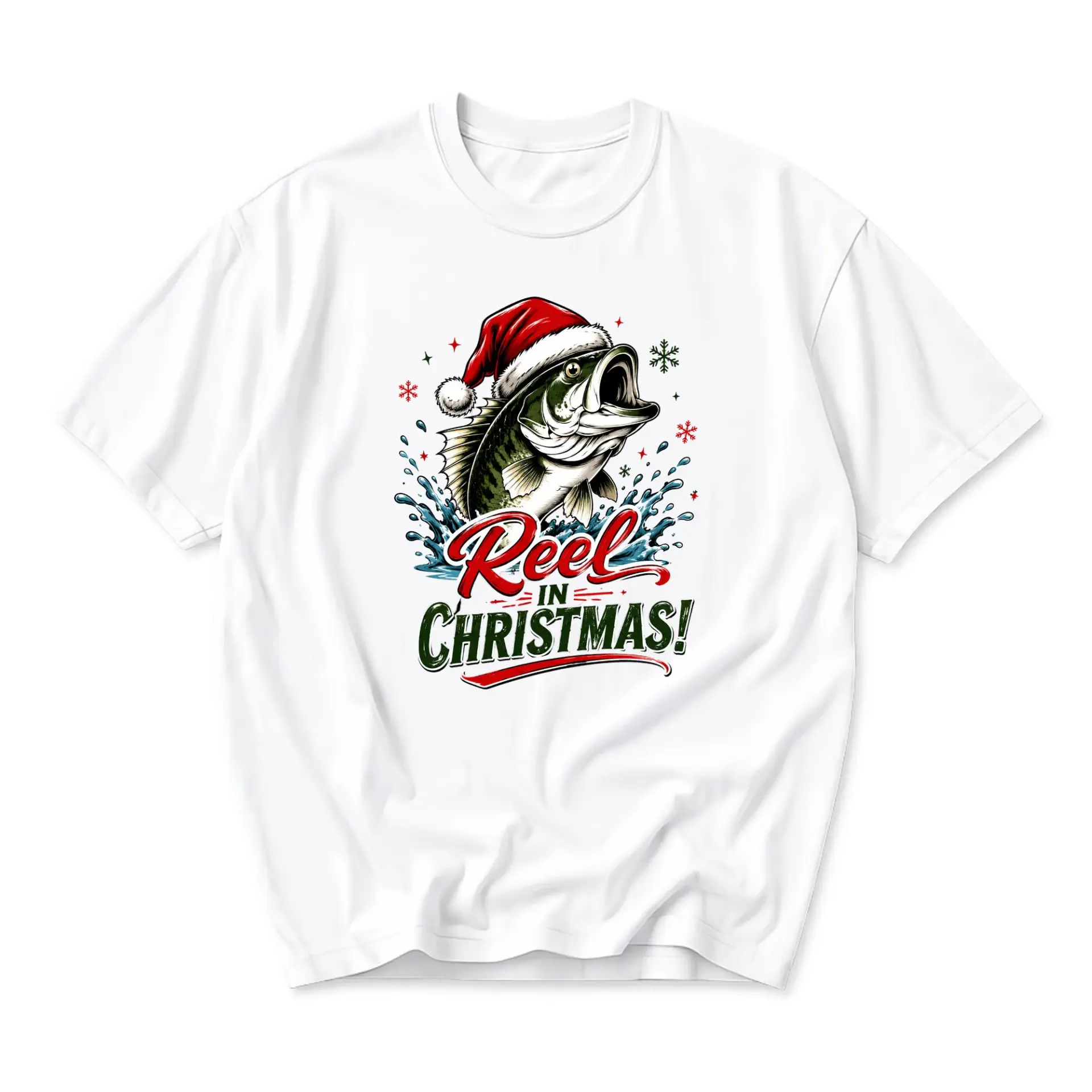 Funny Shirt Reel in Christmas Graphic Tee Unisex Holiday Fishing Apparel