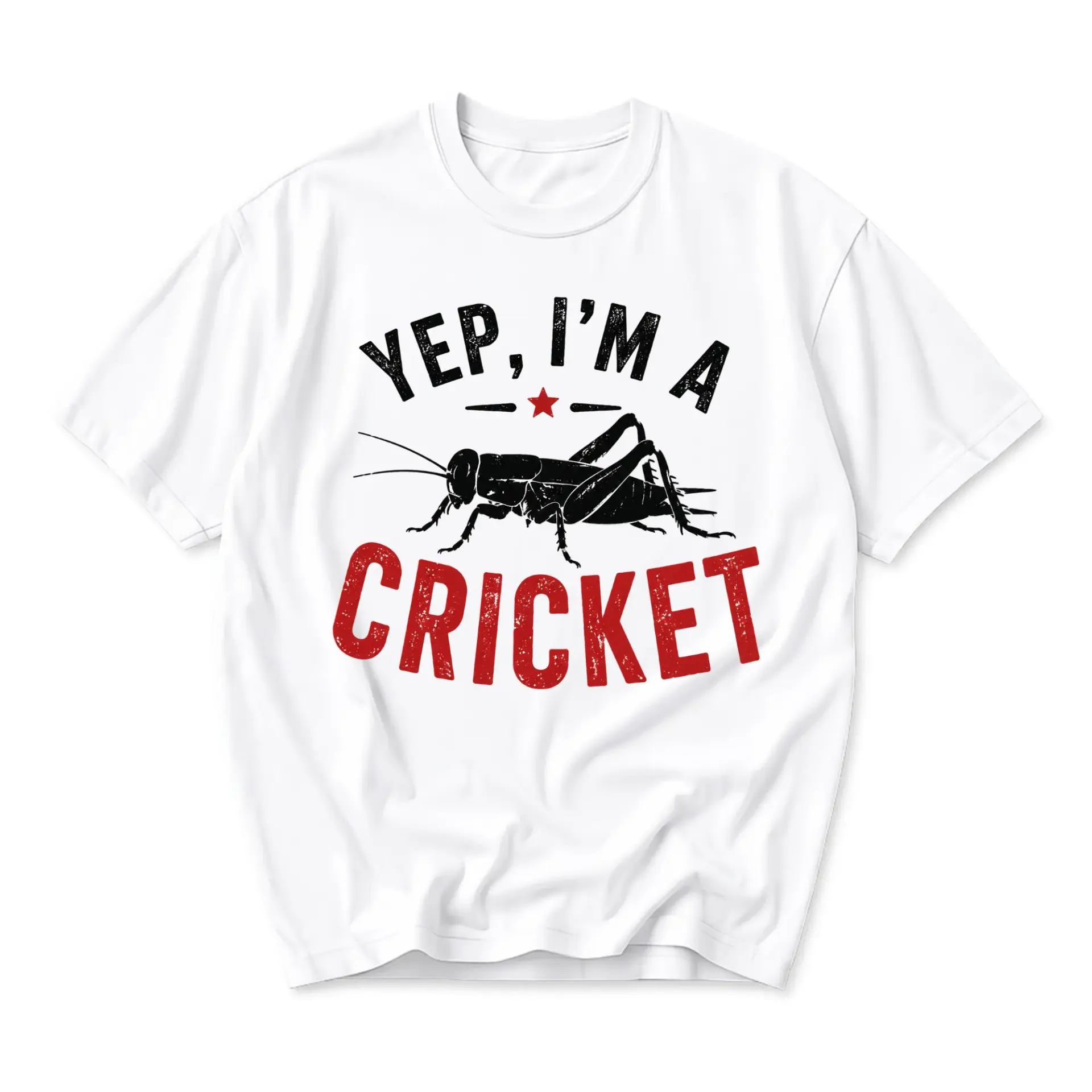 Funny Shirt Yep I Am a Cricket Graphic Tee Humorous Insect Lover Casual Crew Neck Unisex Short Sleeve Cotton T-Shirt