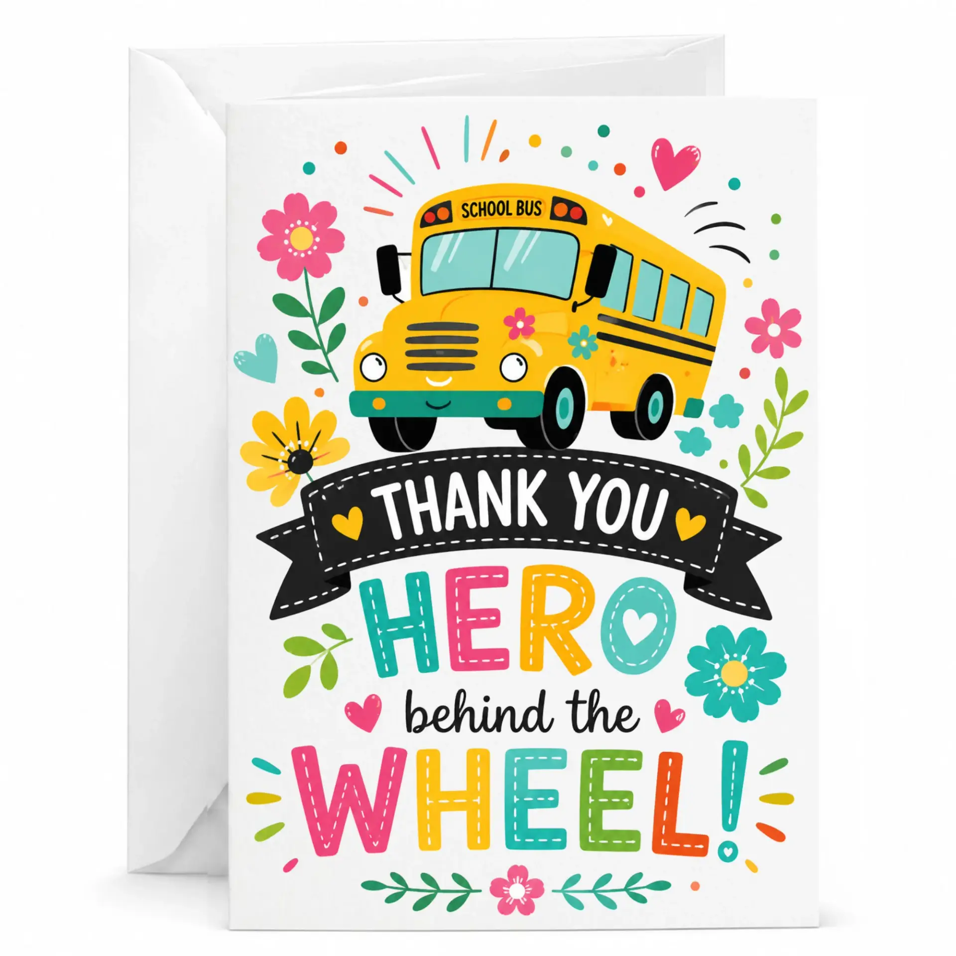 Card Behind Appreciation Greeting for Bus Drivers Professional Stationery 5x7 Inches