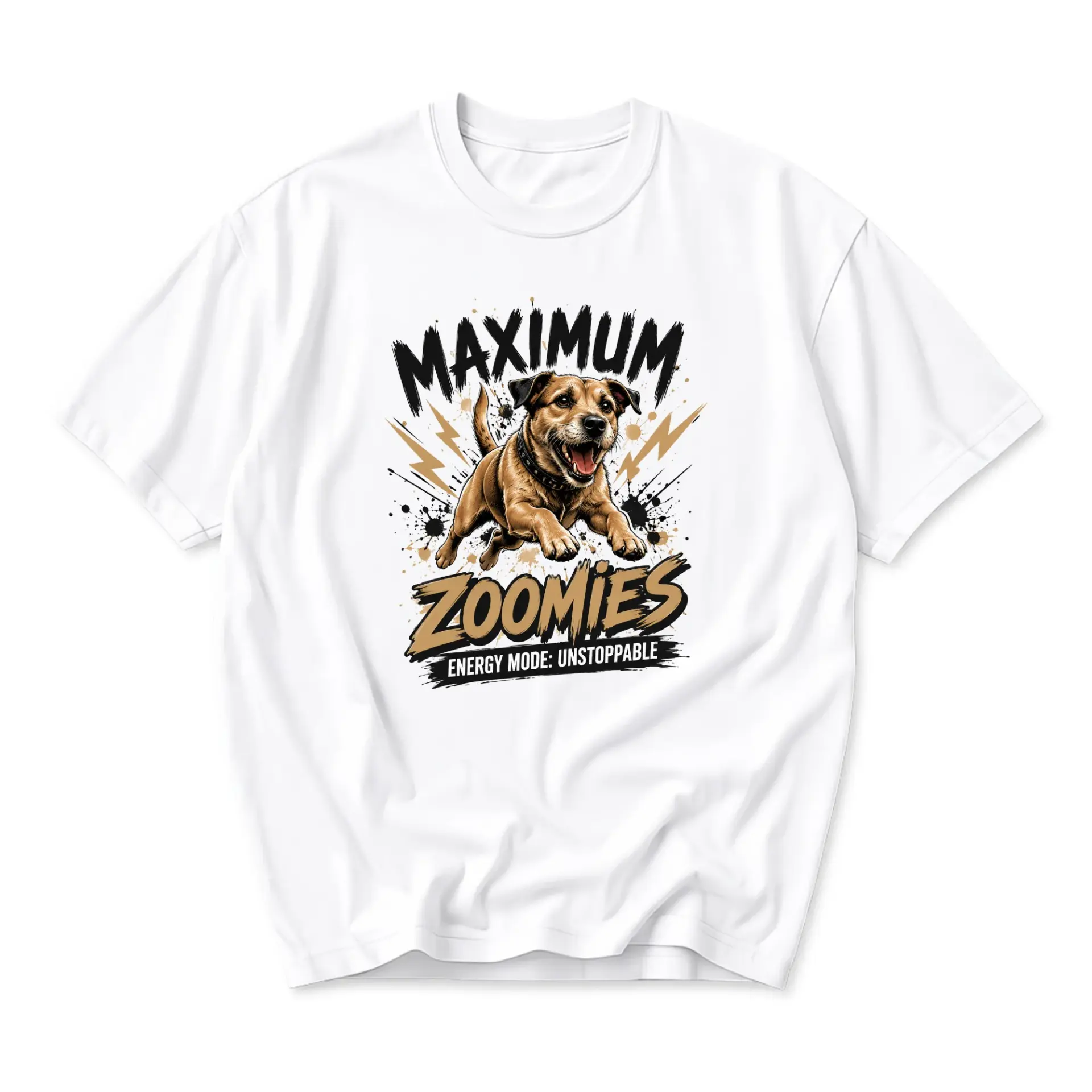 Funny Shirt Maximum Zoomies Dog Graphic Tee Unisex Crew Neck Casual Everyday Wear Soft Cotton Blend Print Top