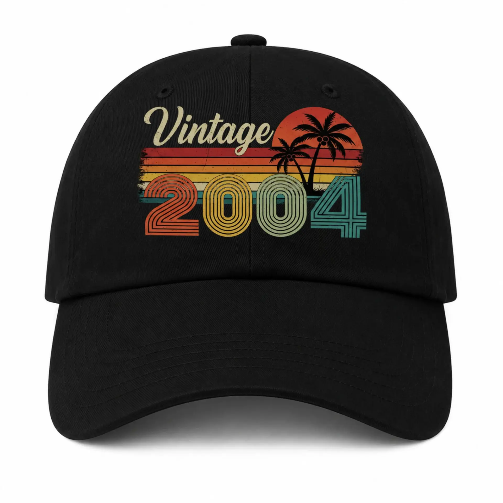 Baseball Cap Vintage Retro Sunset Palm Tree Graphic Dad Hat Summer Accessory