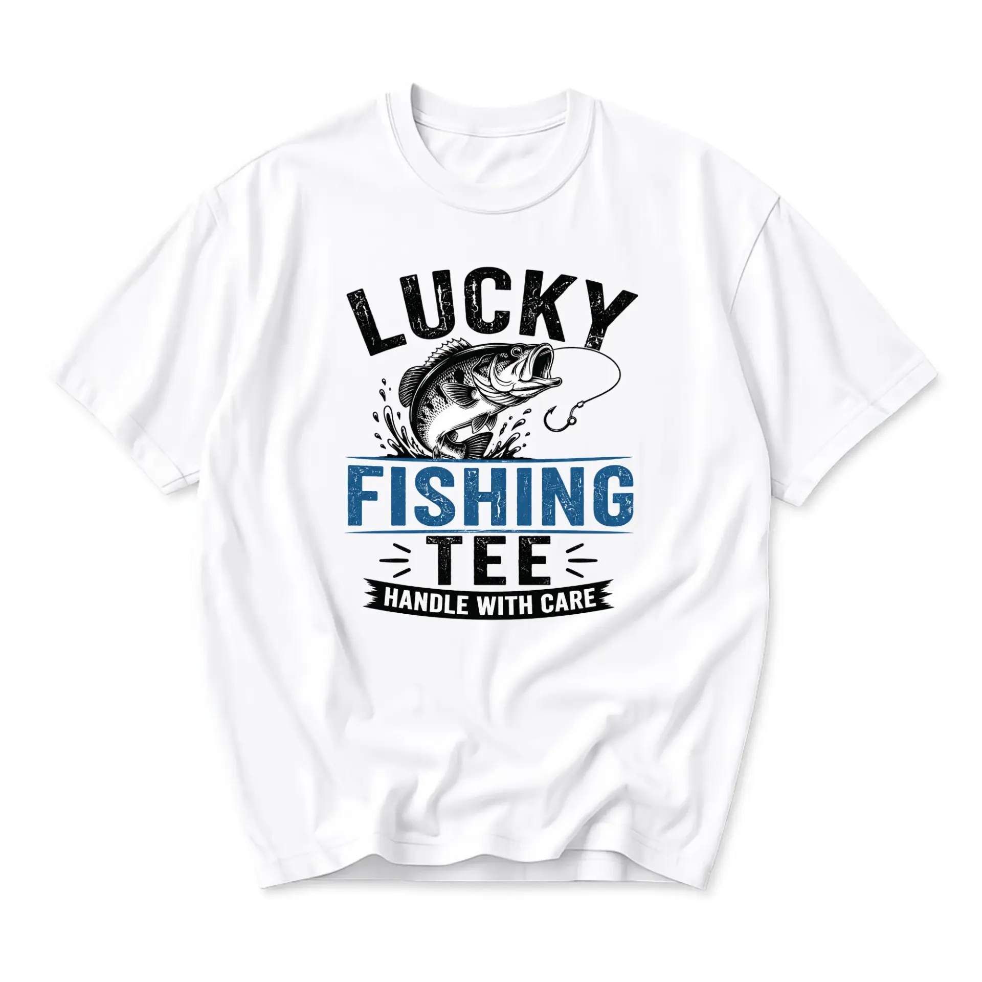 Graphic Tee Lucky Fishing Shirt Apparel Outdoor Sports Leisure Top Unisex