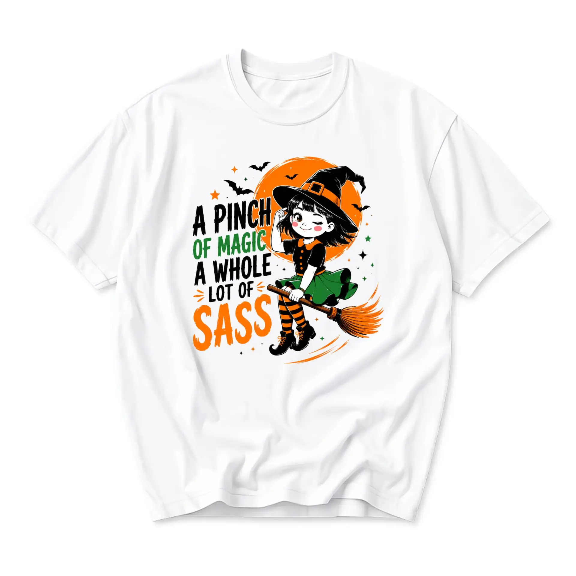 Funny Shirt a Pinch of Magic a Whole Lot of Sass Graphic Tee Seasonal Holiday Unisex Crew Neck Short Sleeve Top