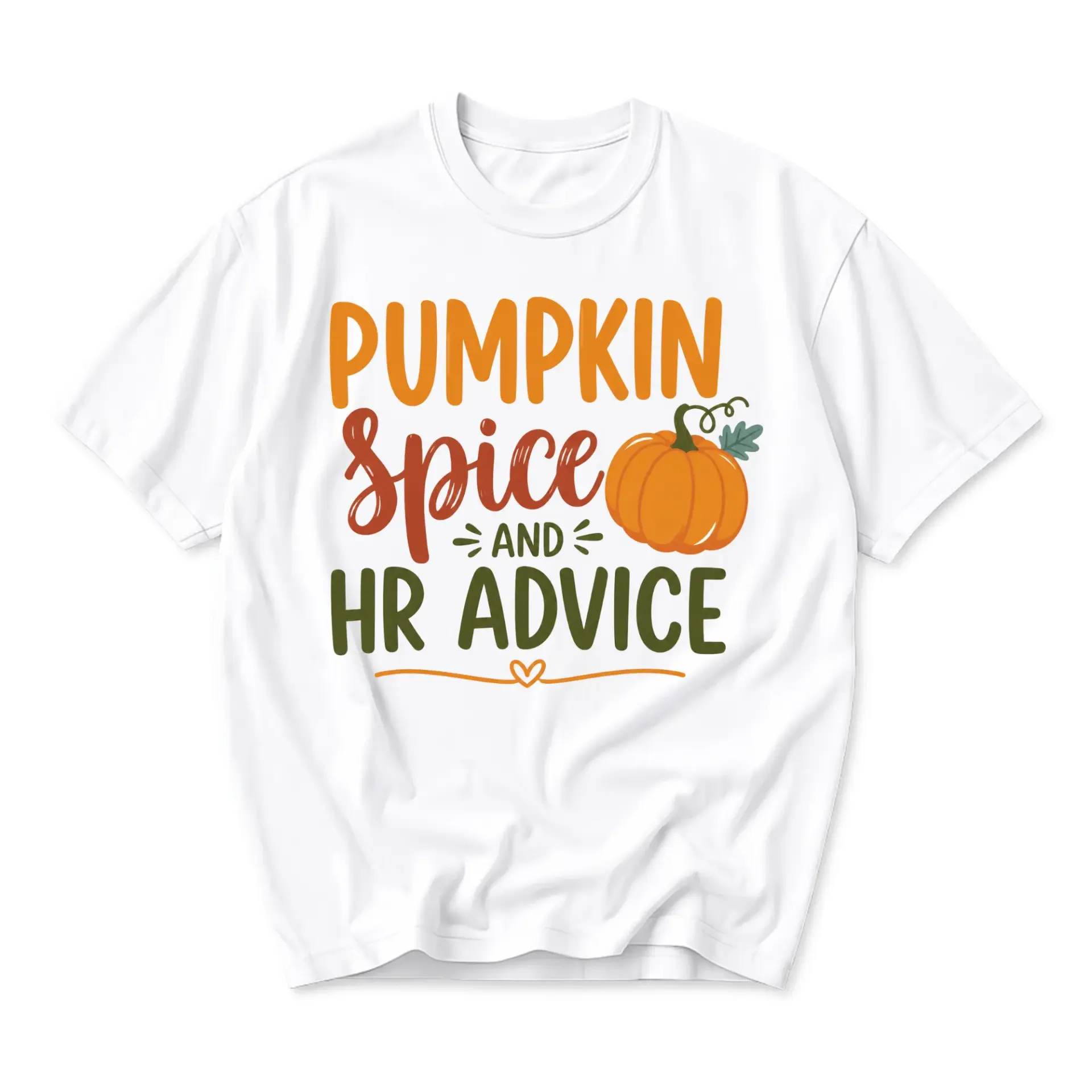 Funny Shirt Pumpkin Spice and Hr Advice Graphic Tee for Office Professionals Casual Unisex Crew Neck Seasonal Top