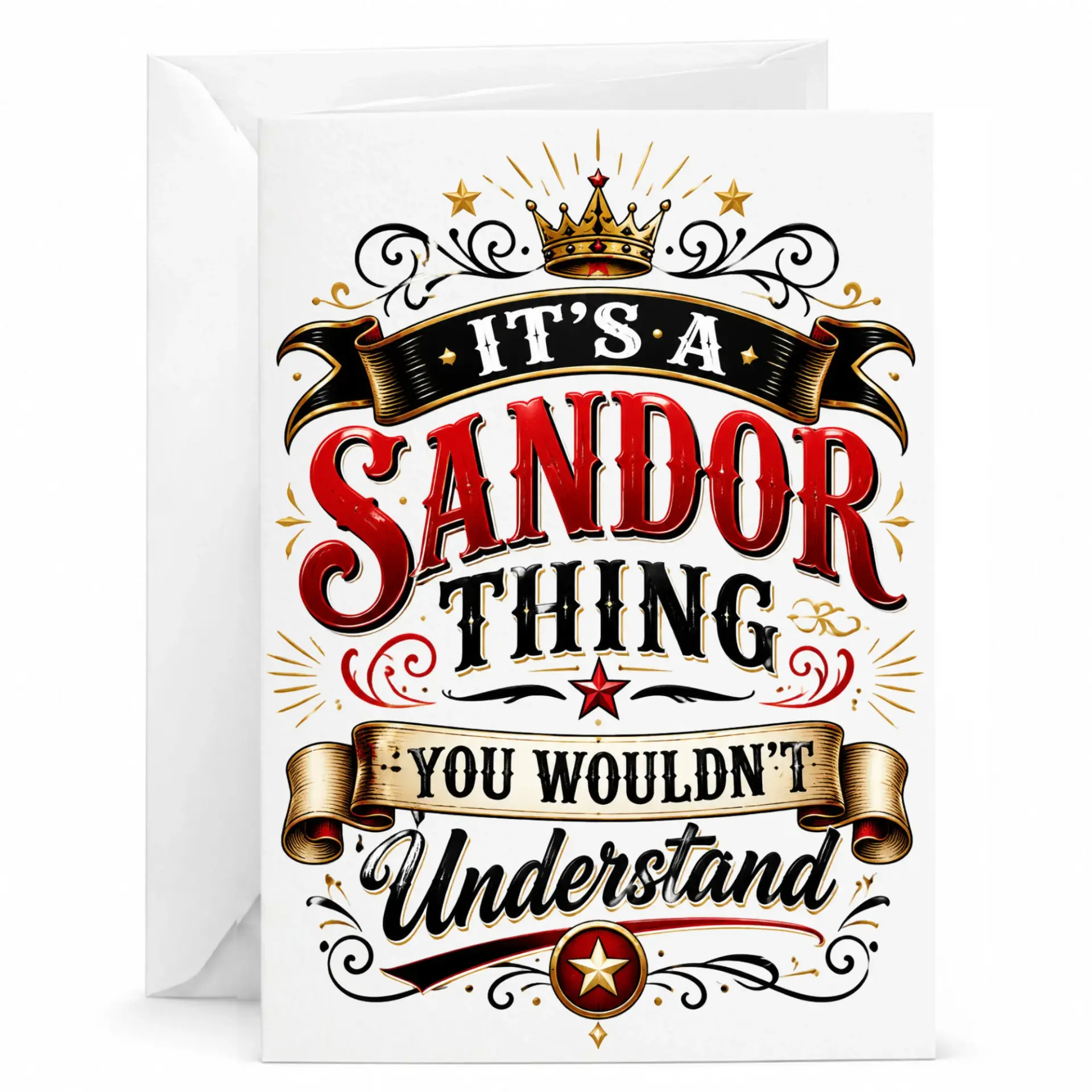 Greeting Card It's a Sandor Thing You Wouldn't Understand Personalized Name Stationery Custom Gift Idea 5x7