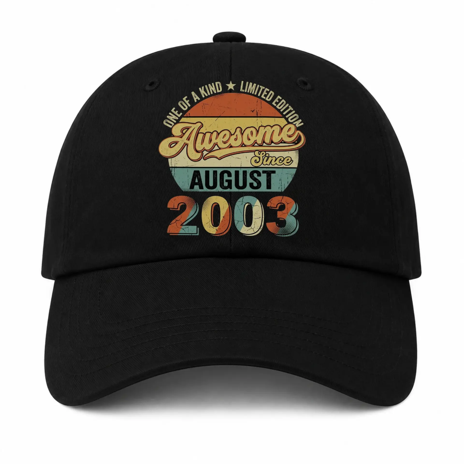 Baseball Cap Awesome Since August 2003 Retro Sunset Graphic Dad Hat