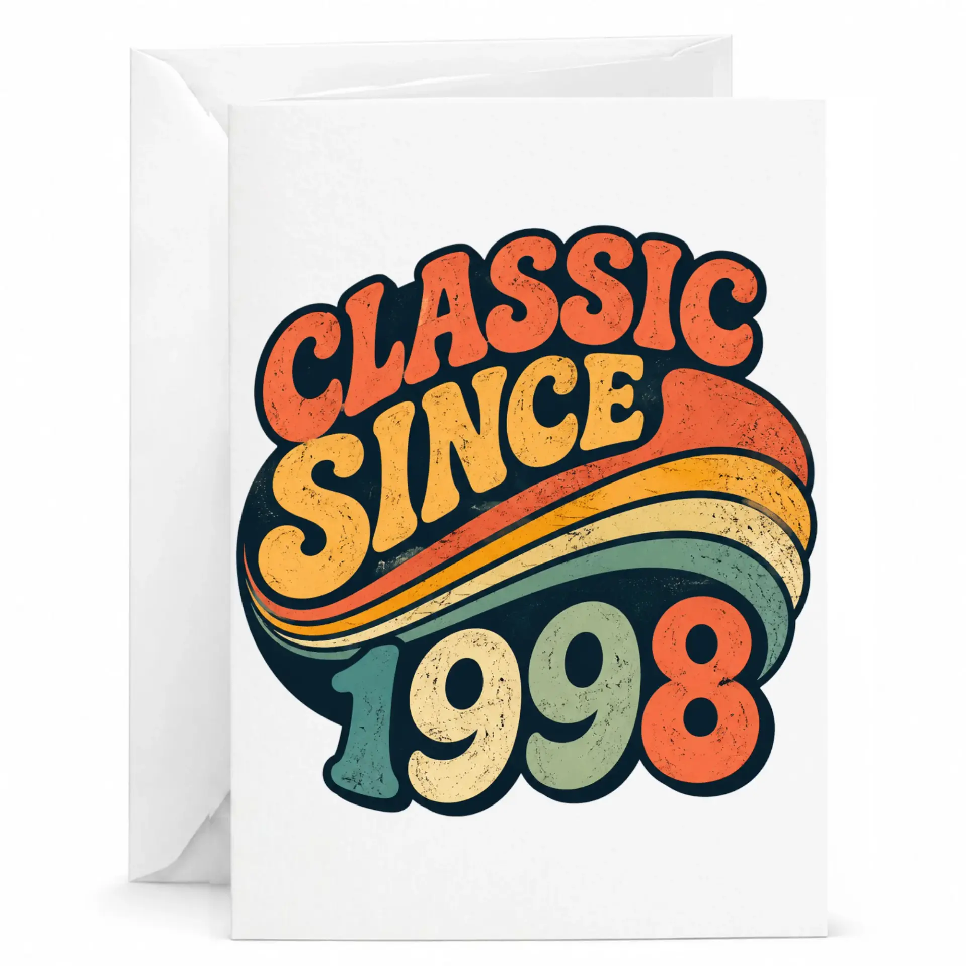 Birthday Card Classic Since 1998 Vintage Style Retro 90s Aesthetic Greeting Card for Milestone Celebration and Anniversary