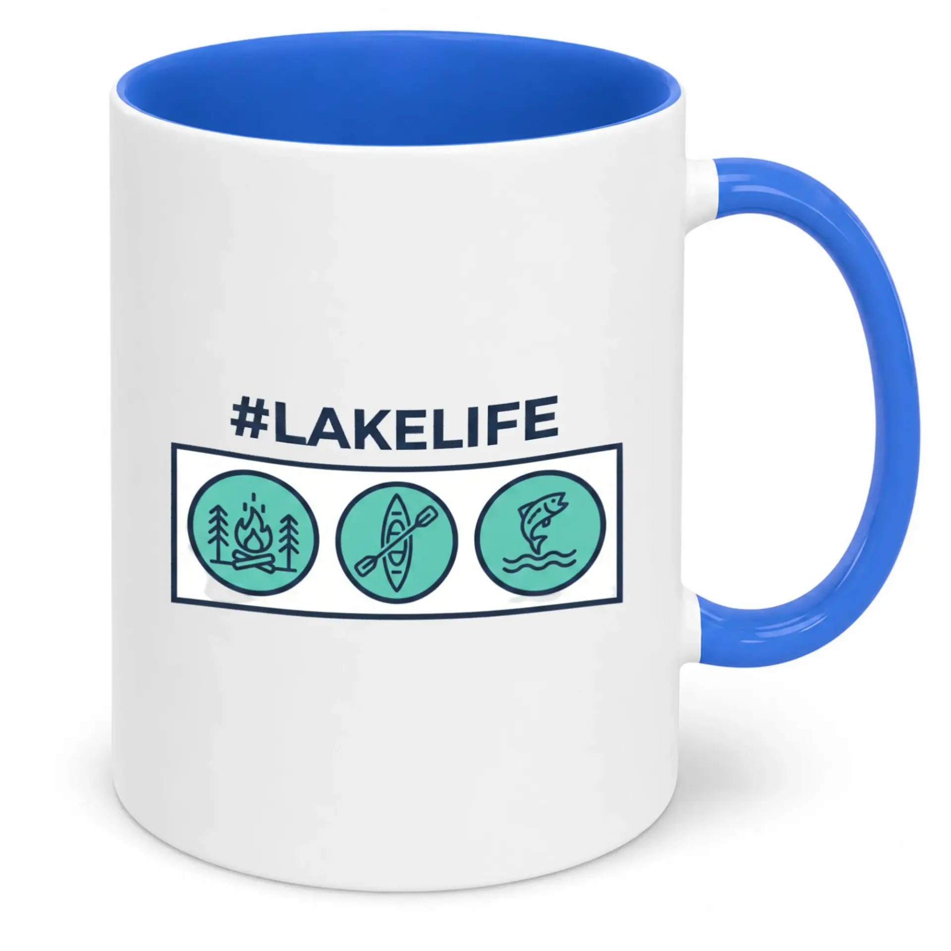 Coffee Mug for Lake Lovers, Outdoor Enthusiasts, Fishing and Kayaking Adventures - Funny Lake Life Camping Ceramic Tea Cup