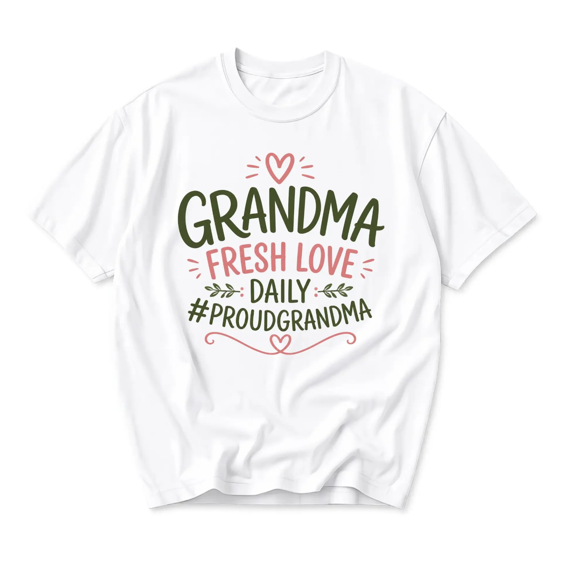 Funny Shirt Grandma Fresh Love Daily Proud Grandma Graphic Printed Unisex Crew Neck Short Sleeve Casual Cotton Tee