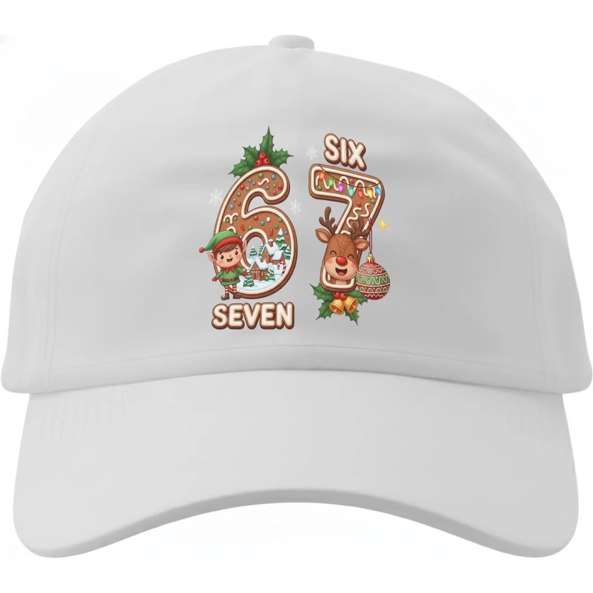 Dad Hat Sixty Seven Gingerbread Christmas Graphic Baseball Cap Comfortable Cotton Adjustable Low Profile Unisex Headwear