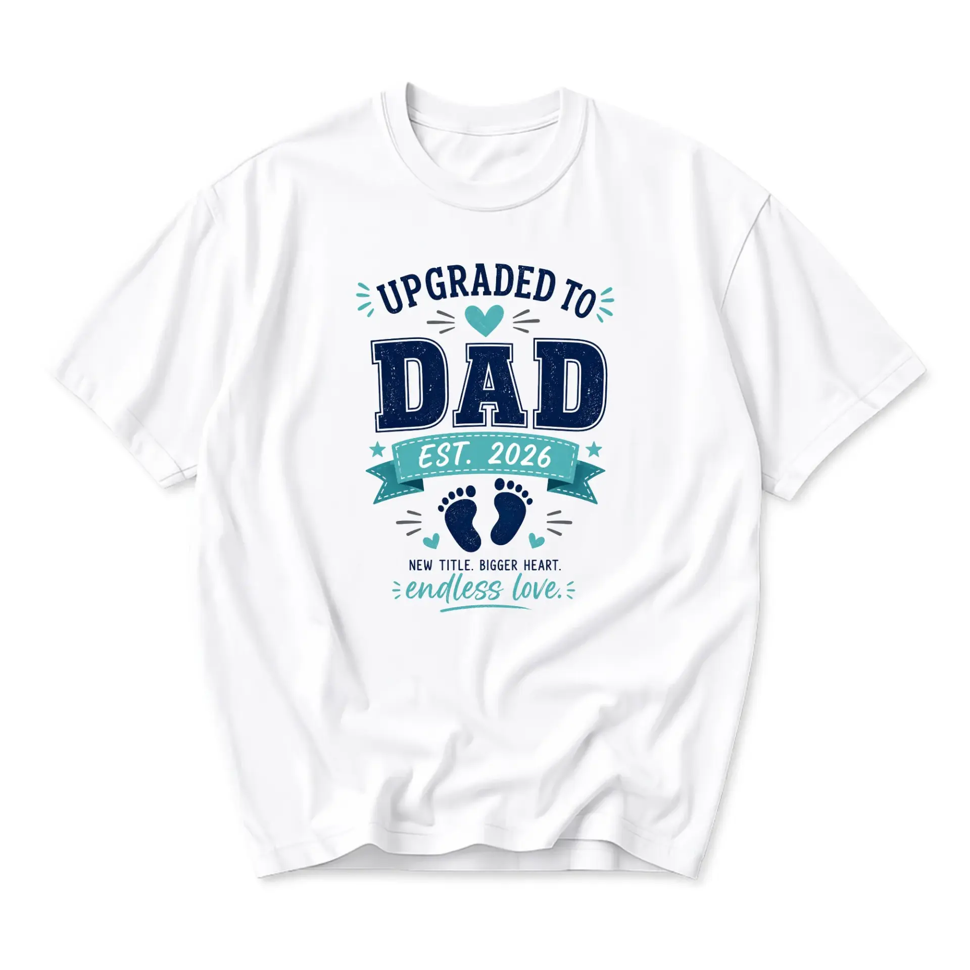 Graphic Tee Upgraded to Dad Est 2026 Unisex Crew Neck Casual Everyday Short Sleeve Cotton Blend Shirt for Proud Fathers
