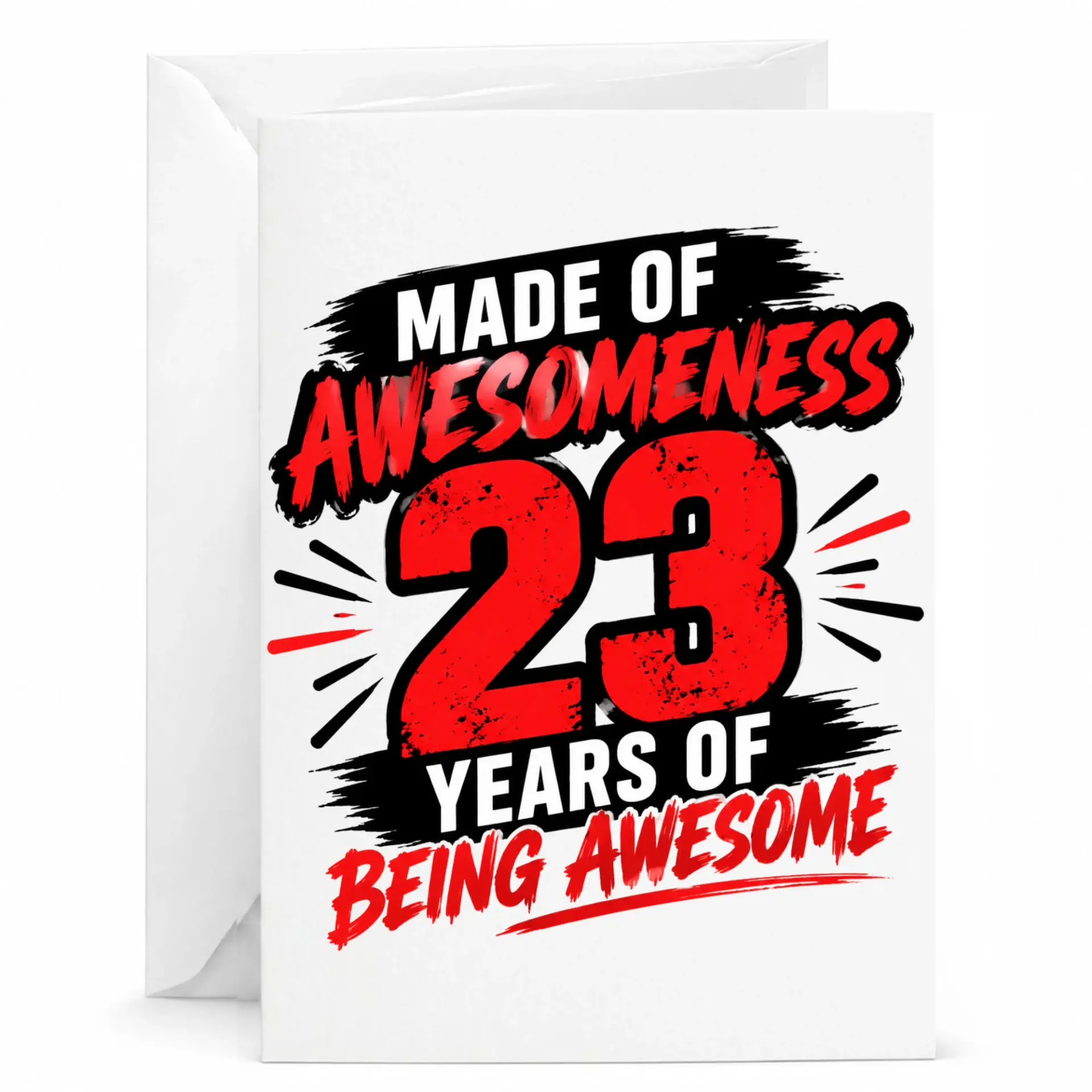 Birthday Card Made of Awesomeness 23 Years of Being Awesome Funny Milestone Greeting Card with White Envelope