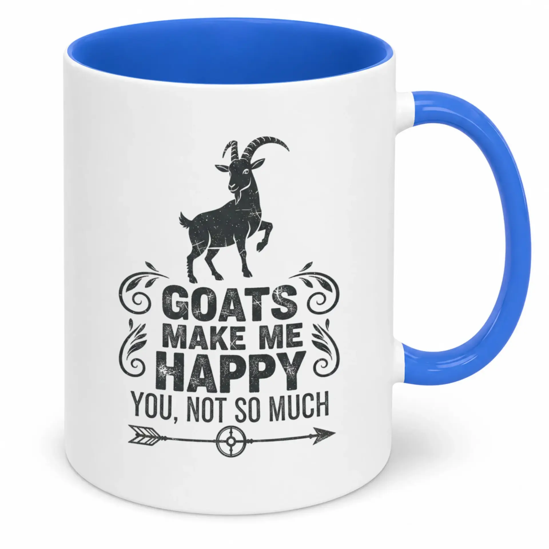 Funny Goat Lover Ceramic Coffee Mug with Humorous 'goats Me Happy You Not so Much' Sarcastic Design Durable 11oz Drinkware for Farm Animal Enthusiasts