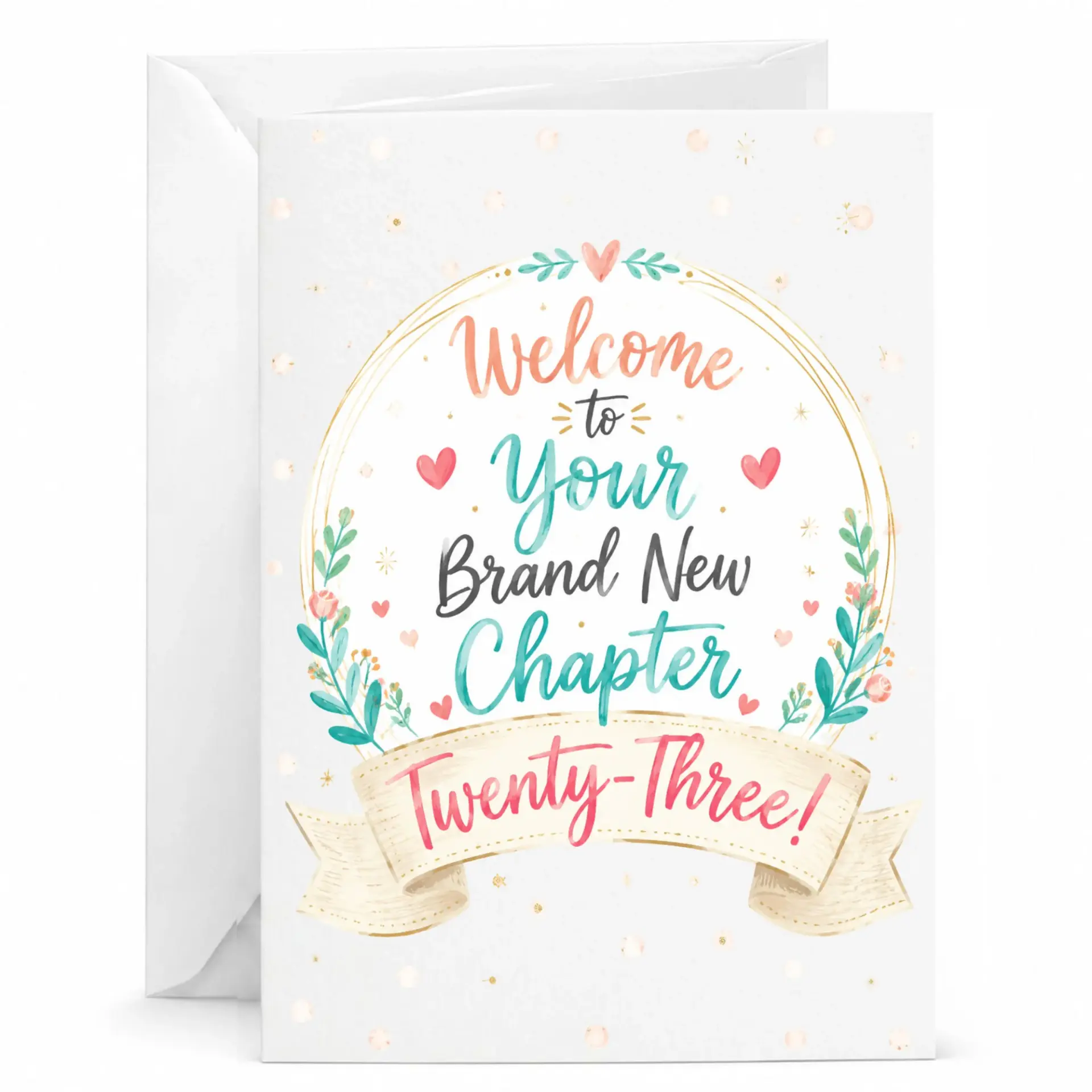 Birthday Greeting Card for Twenty-Third Birthday Welcome to Your Brand New Chapter Twenty-Three Celebration Card