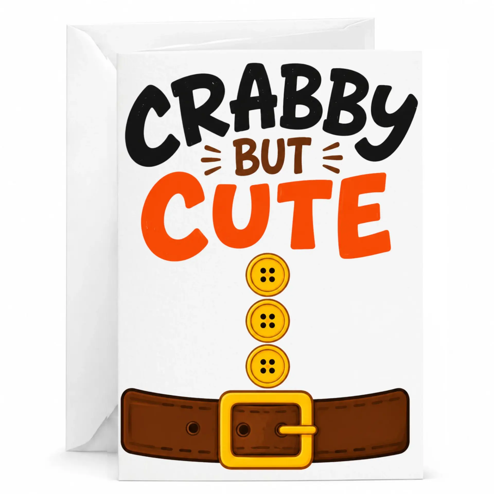 Funny Crabby but Cute Greeting Card with Envelope for Birthdays and Anniversaries, Charming Illustrated Stationary