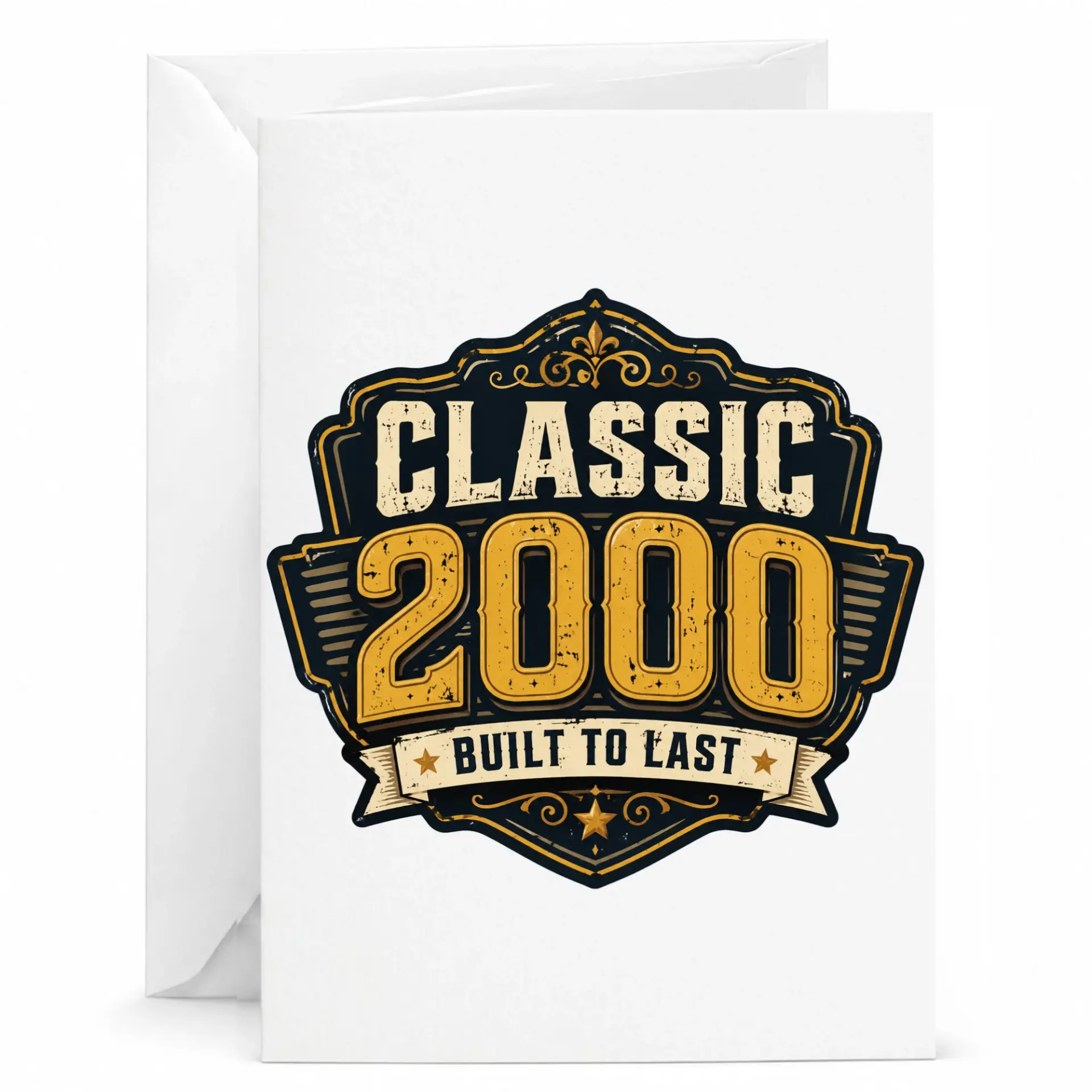 Birthday Card Classic 2000 Built to Last Vintage Inspired Greeting Card for Special Milestone Celebrations