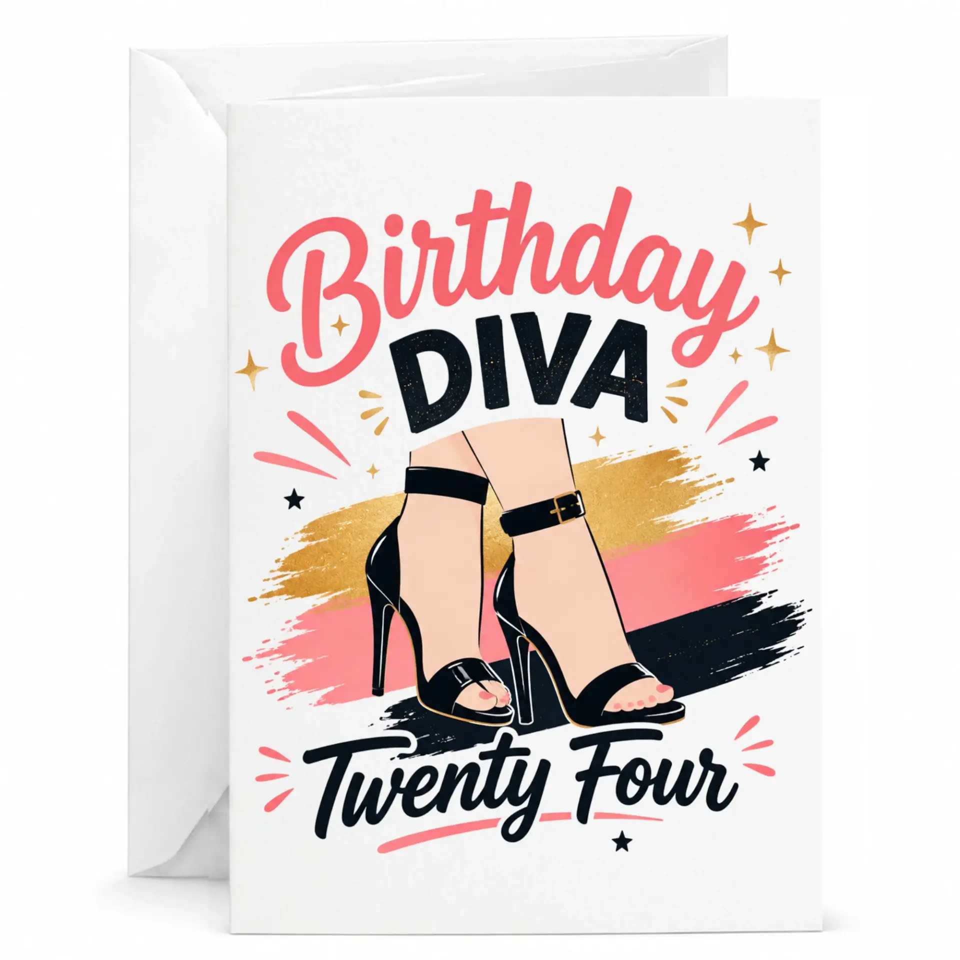 Birthday Card Birthday Diva Twenty Four Featuring Fashionable High Heels Design for Stylish Celebration Greeting Card