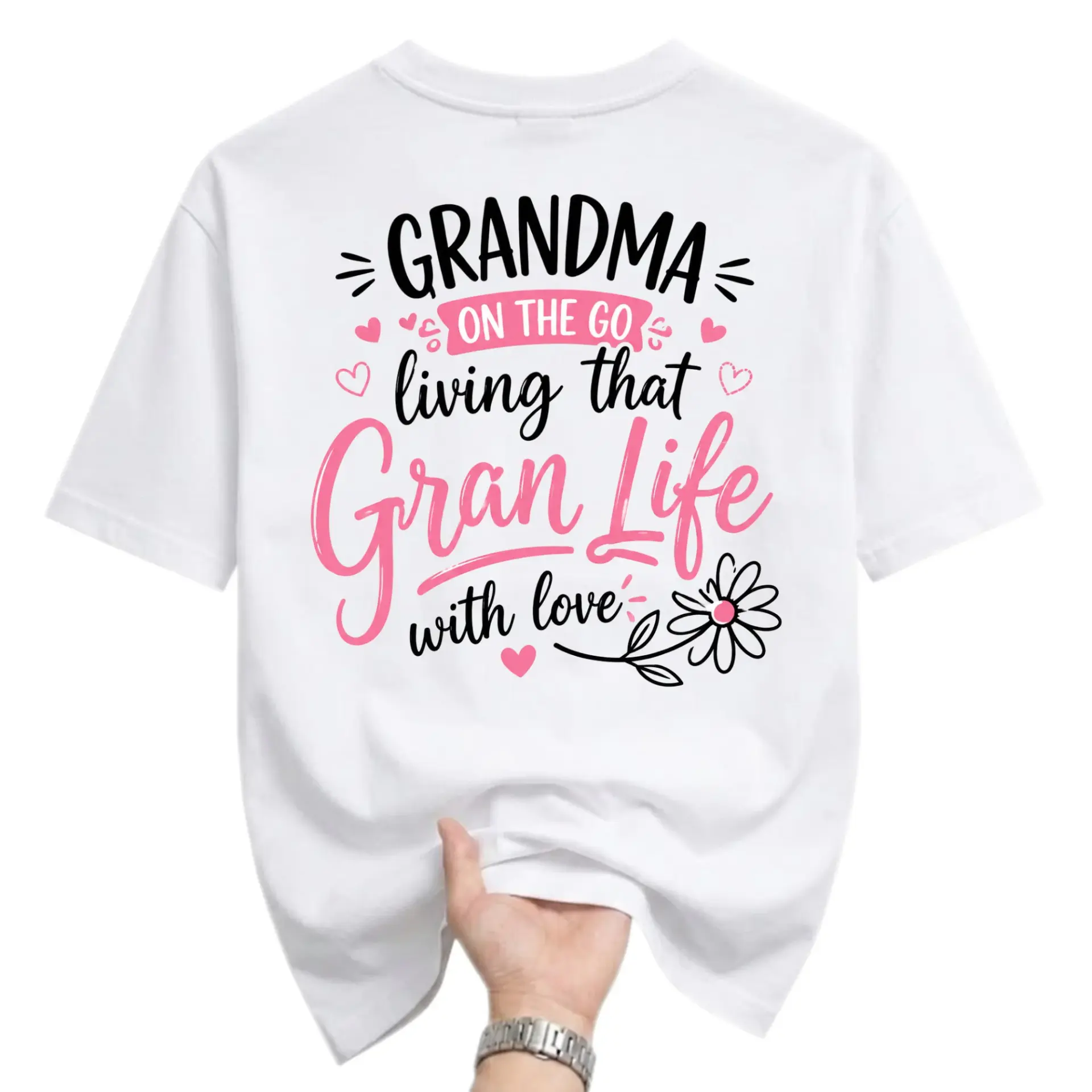 Graphic Tee Grandma Living That Gran Life Unisex Crew Neck Casual Cotton Blend Short Sleeve Shirt