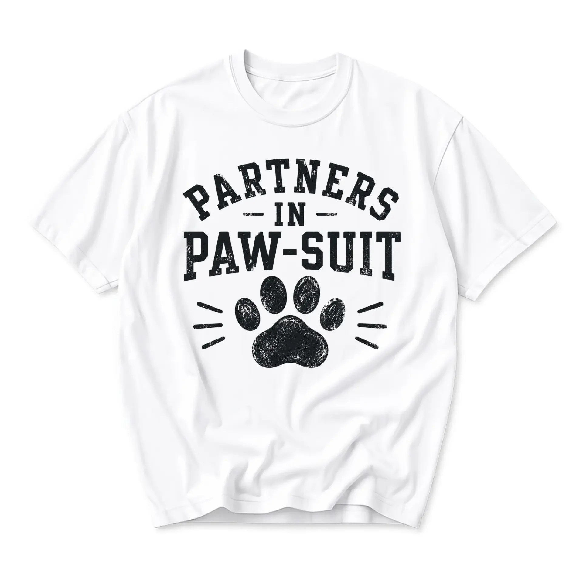 Funny Shirt Partners in Paw-Suit Graphic Tee Lover Unisex Cotton Crew-Neck