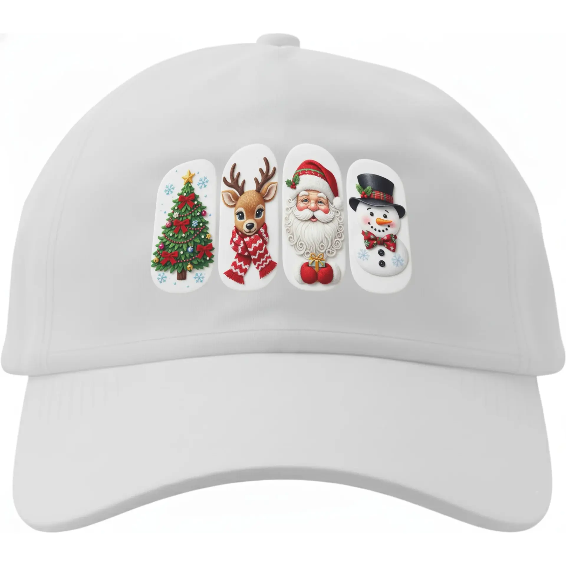 Baseball Cap Featuring Festive Christmas Icons Holiday Themed Printed Dad Hat for Men and Women Seasonal Casual Headwear