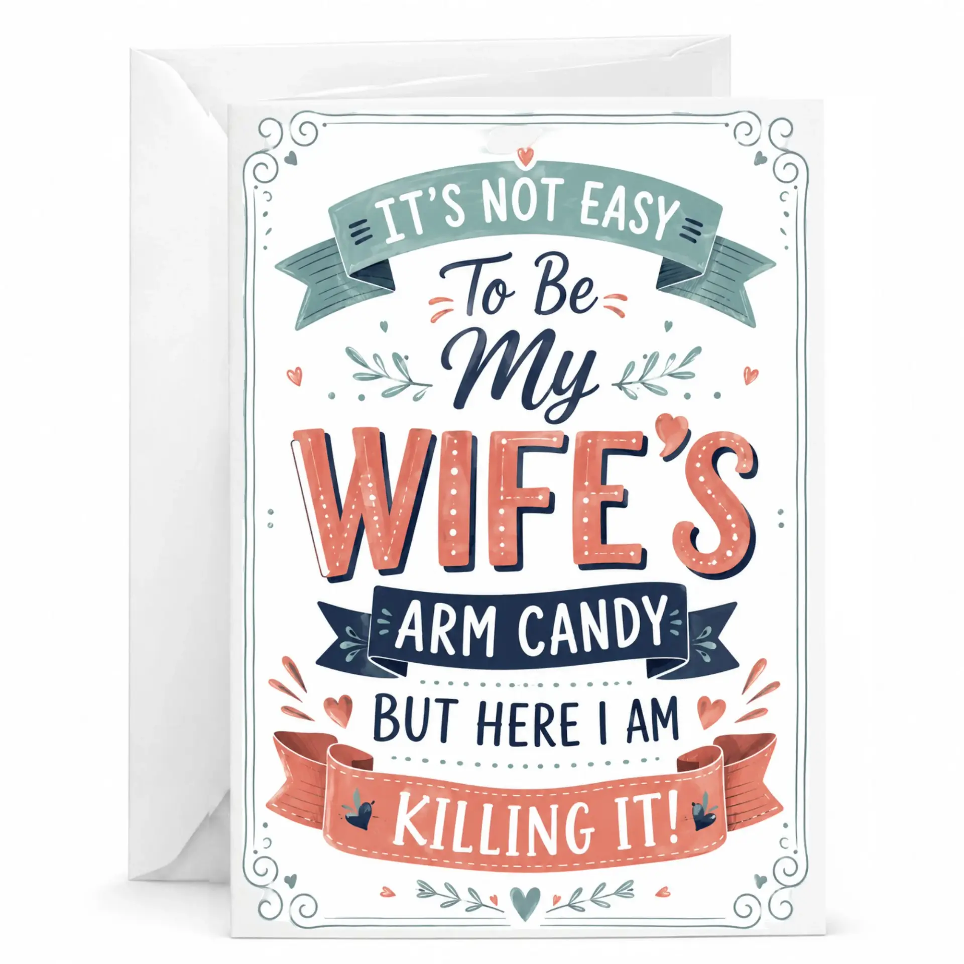 Funny Greeting Card for Wife Romantic and Playful Arm Candy Joke Anniversary or Birthday