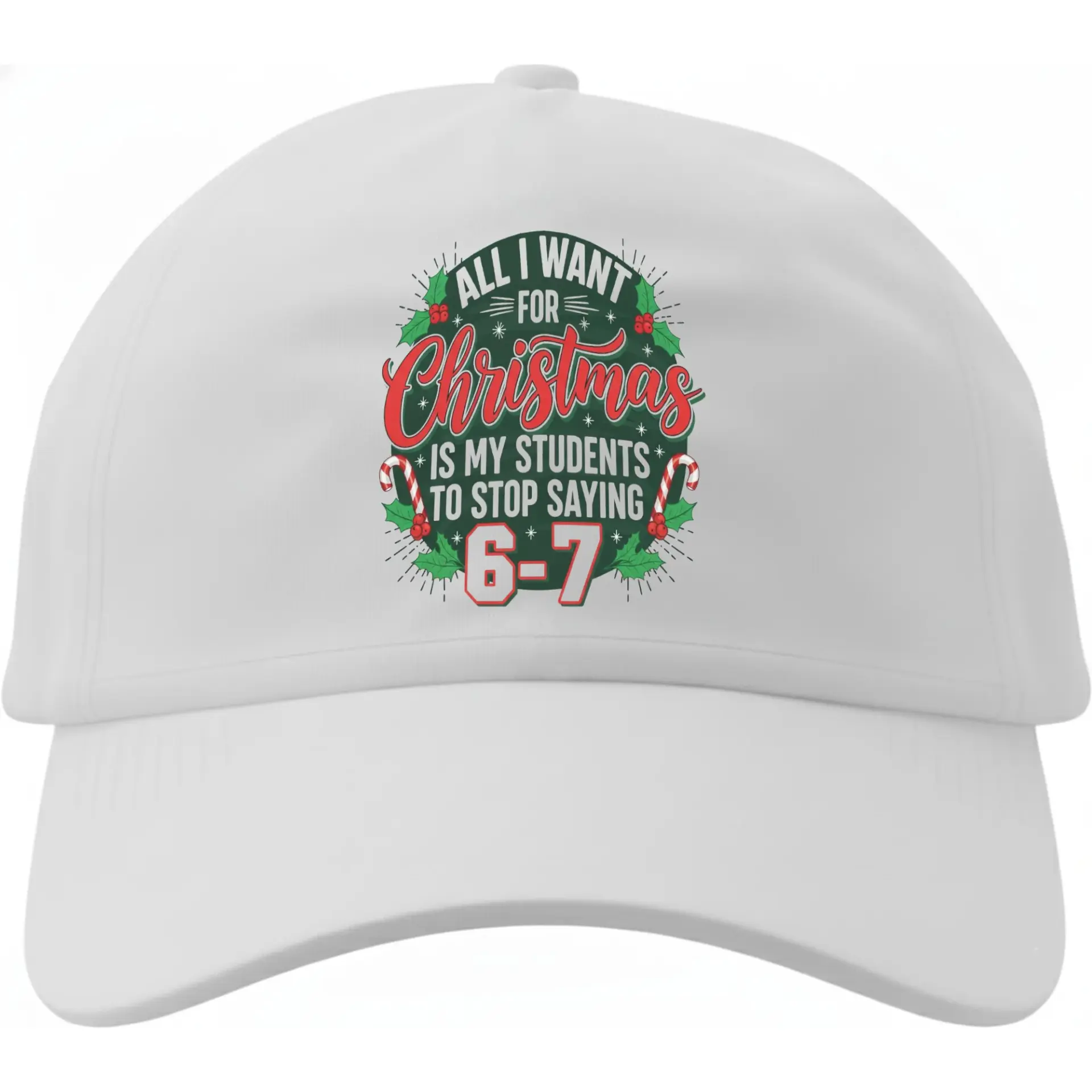 Dad Hat Funny Teacher Christmas Baseball Cap with Holiday Humor Graphic Print Unisex Adjustable Low Profile Cotton Cap