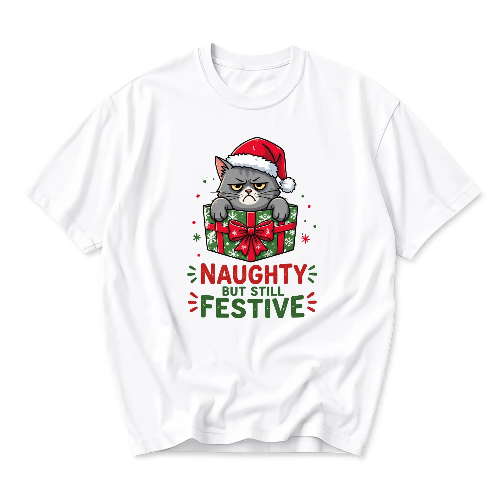 Funny Shirt Naughty but Still Festive Holiday Graphic Tee Unisex Short