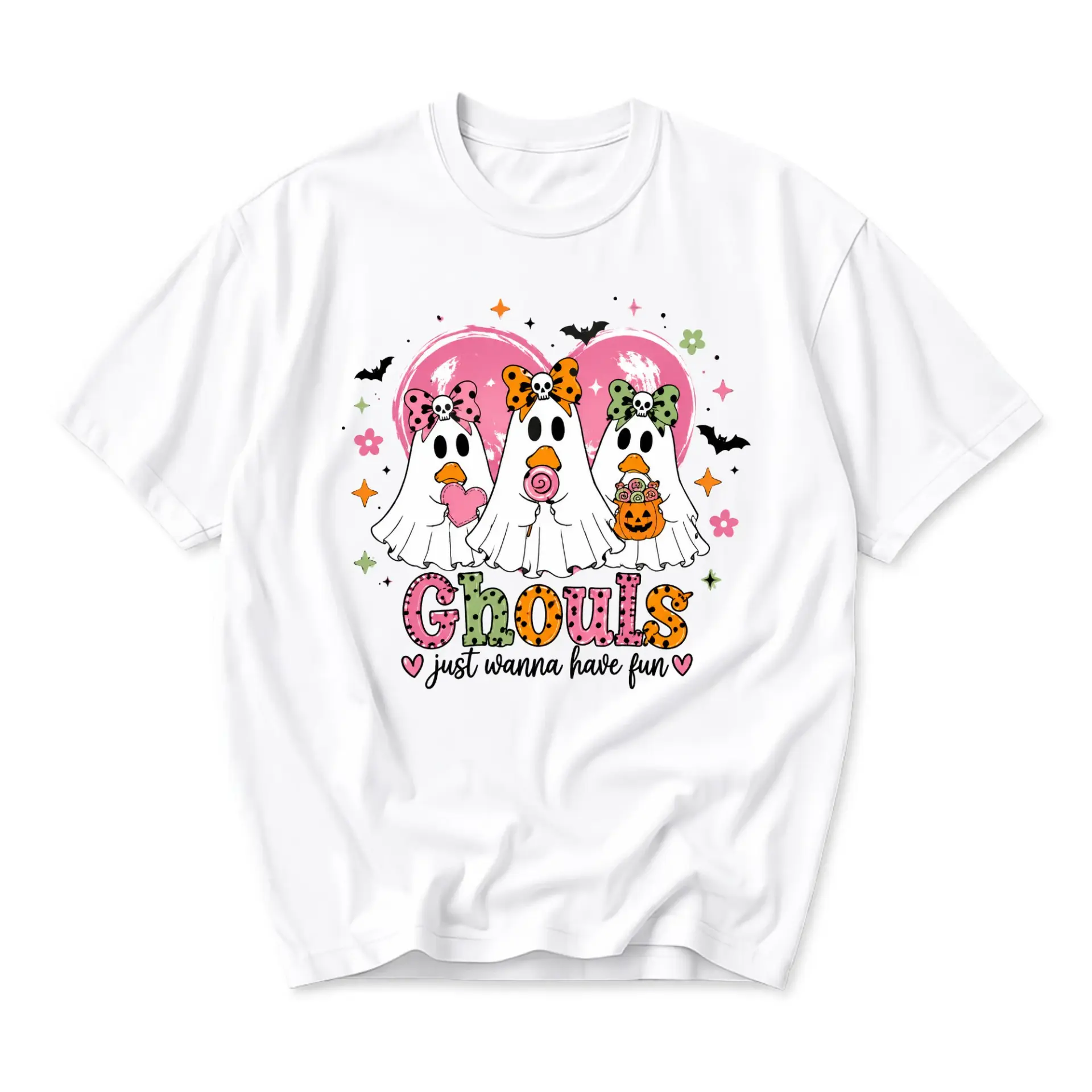 Graphic Tee Ghouls Just Wanna Have Fun Ghost Design Unisex Casual Shirt for Halloween Lovers and Everyday Style