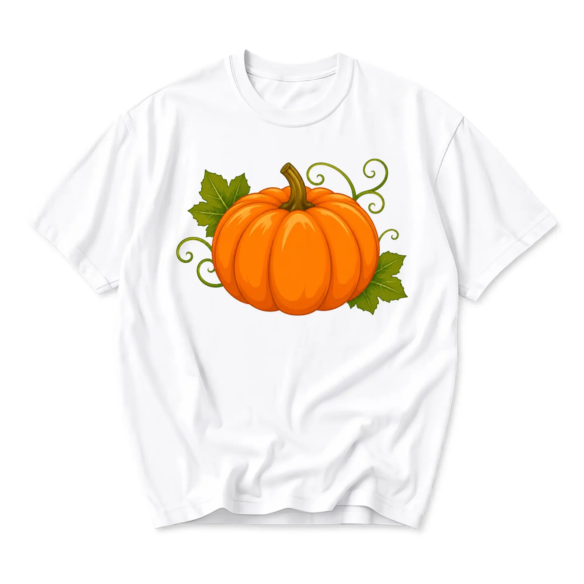 Graphic Tee Pumpkin Illustration Unisex Crew Neck T-Shirt Seasonal Autumn Print Casual Comfortable Everyday Apparel