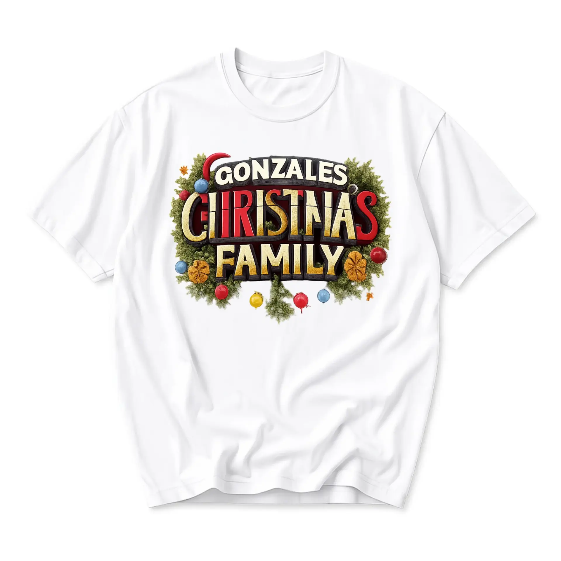 Graphic Tee Gonzales Christmas Family Holiday Season Shirt Casual Short