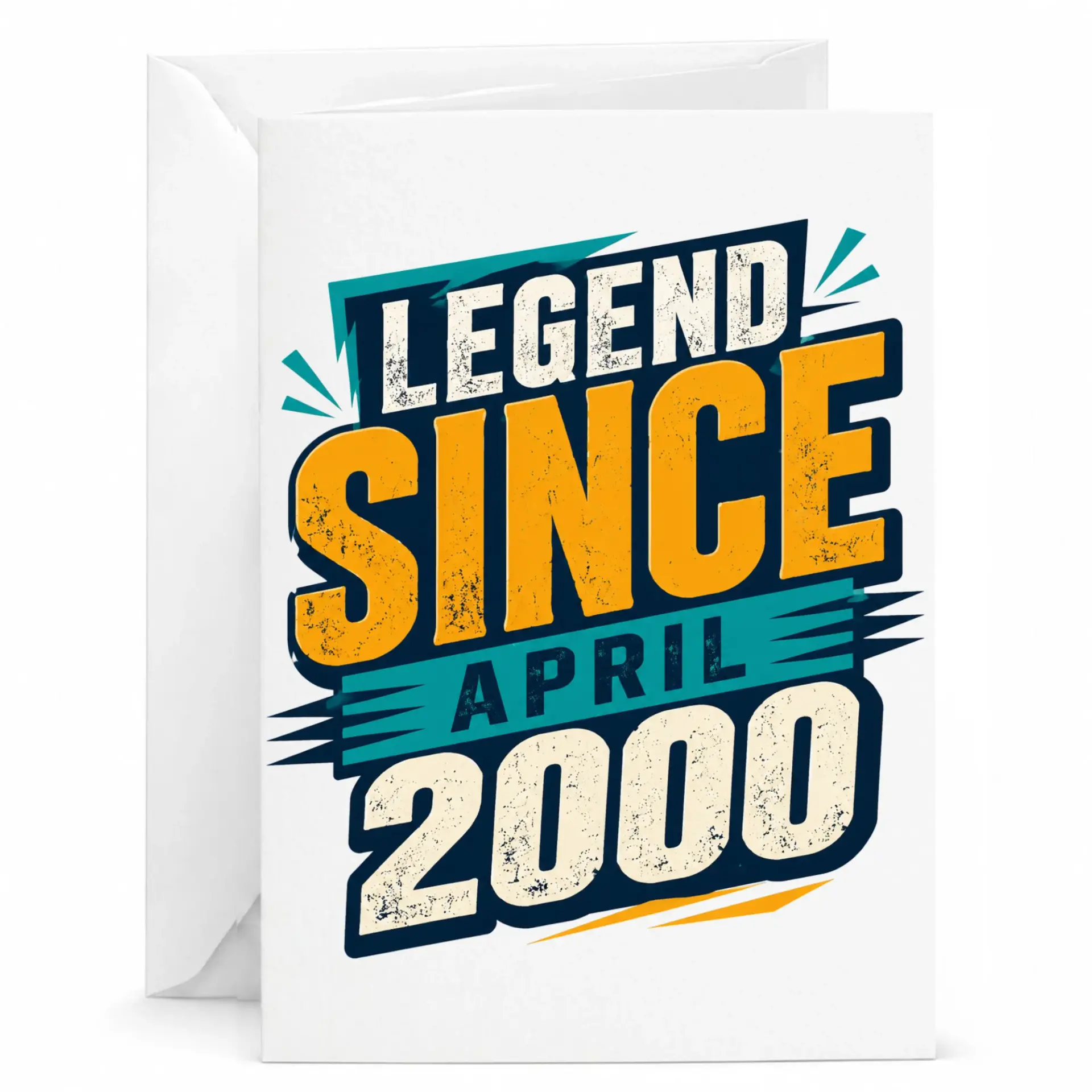 Greeting Card Legend Since April 2000 Vintage Style Birthday Celebration Milestone Anniversary Keepsake Note Card