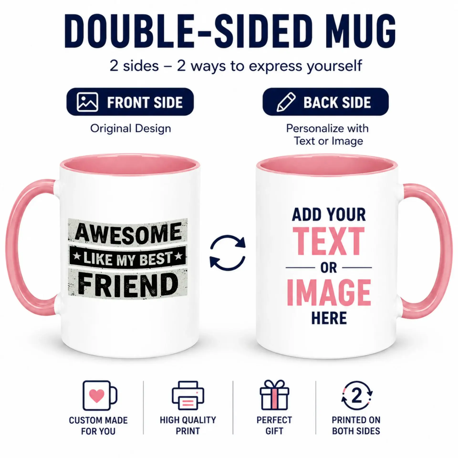Coffee Mug for Best Friend with Awesome Design Thoughtful Ceramic Drinkware Home and Office Unique Gift Friendship